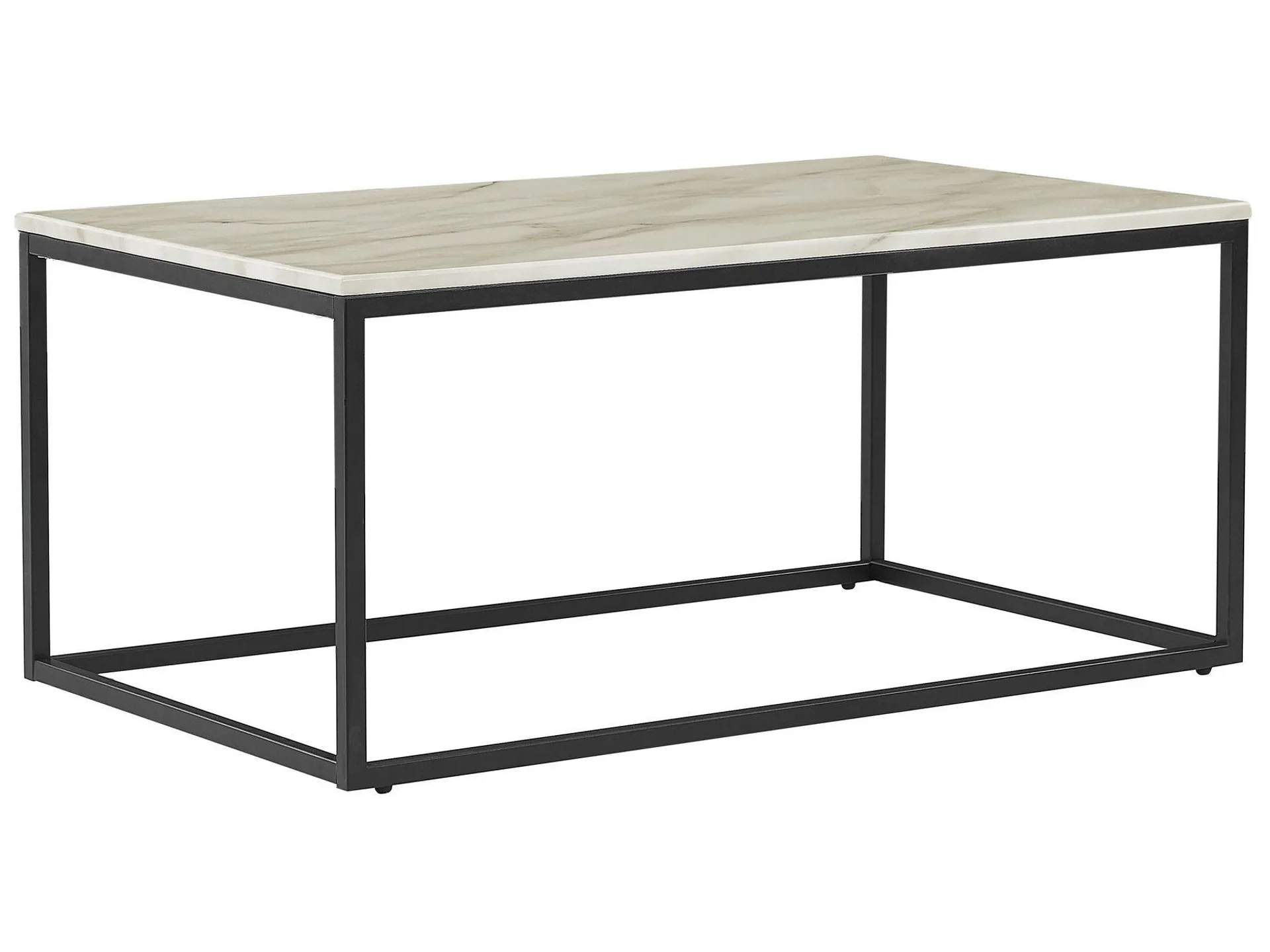 Mesa de centro efecto mármol beige/negro 100 x 60 cm DORRIS