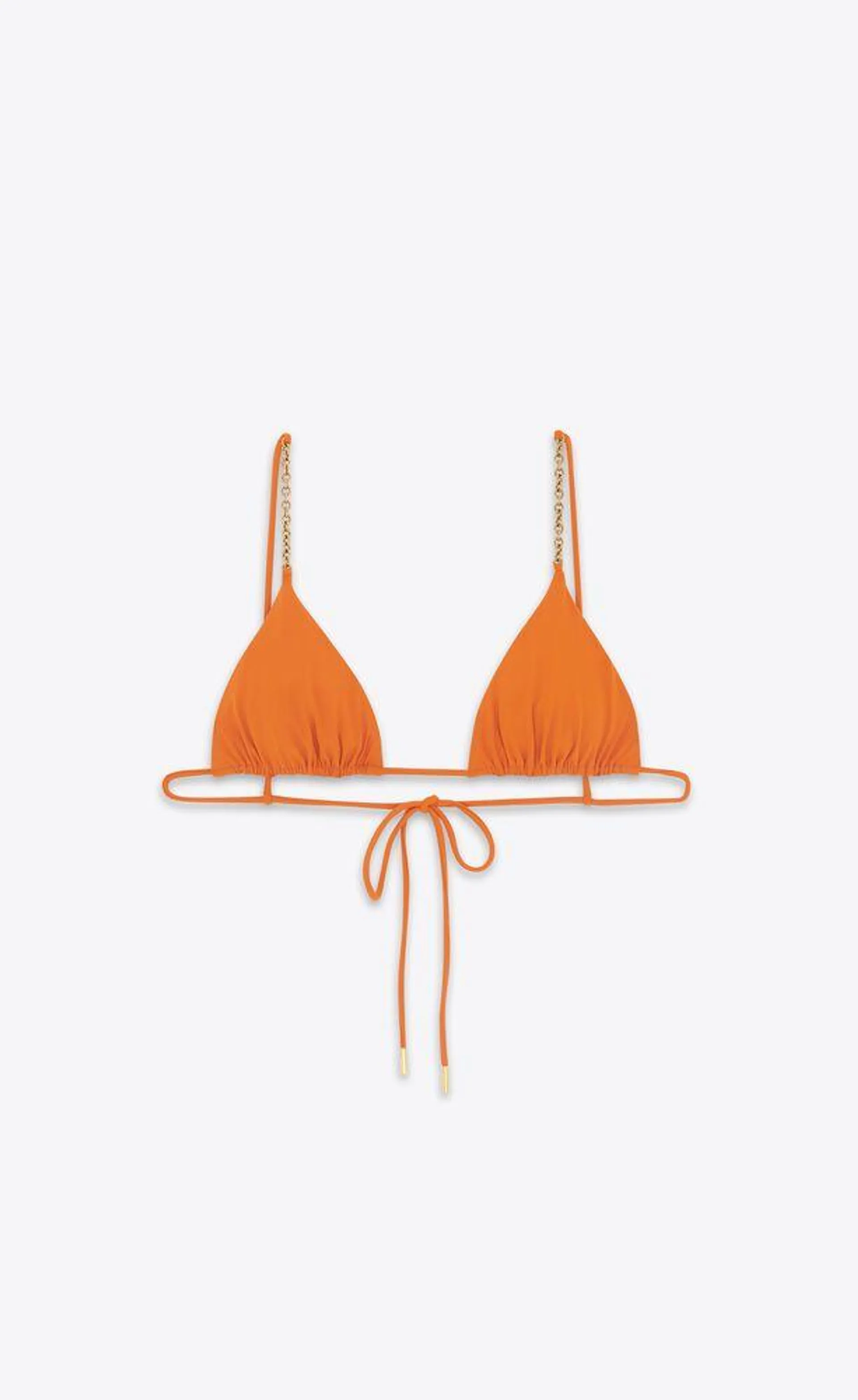 parte superior de bikini triangular con cadena