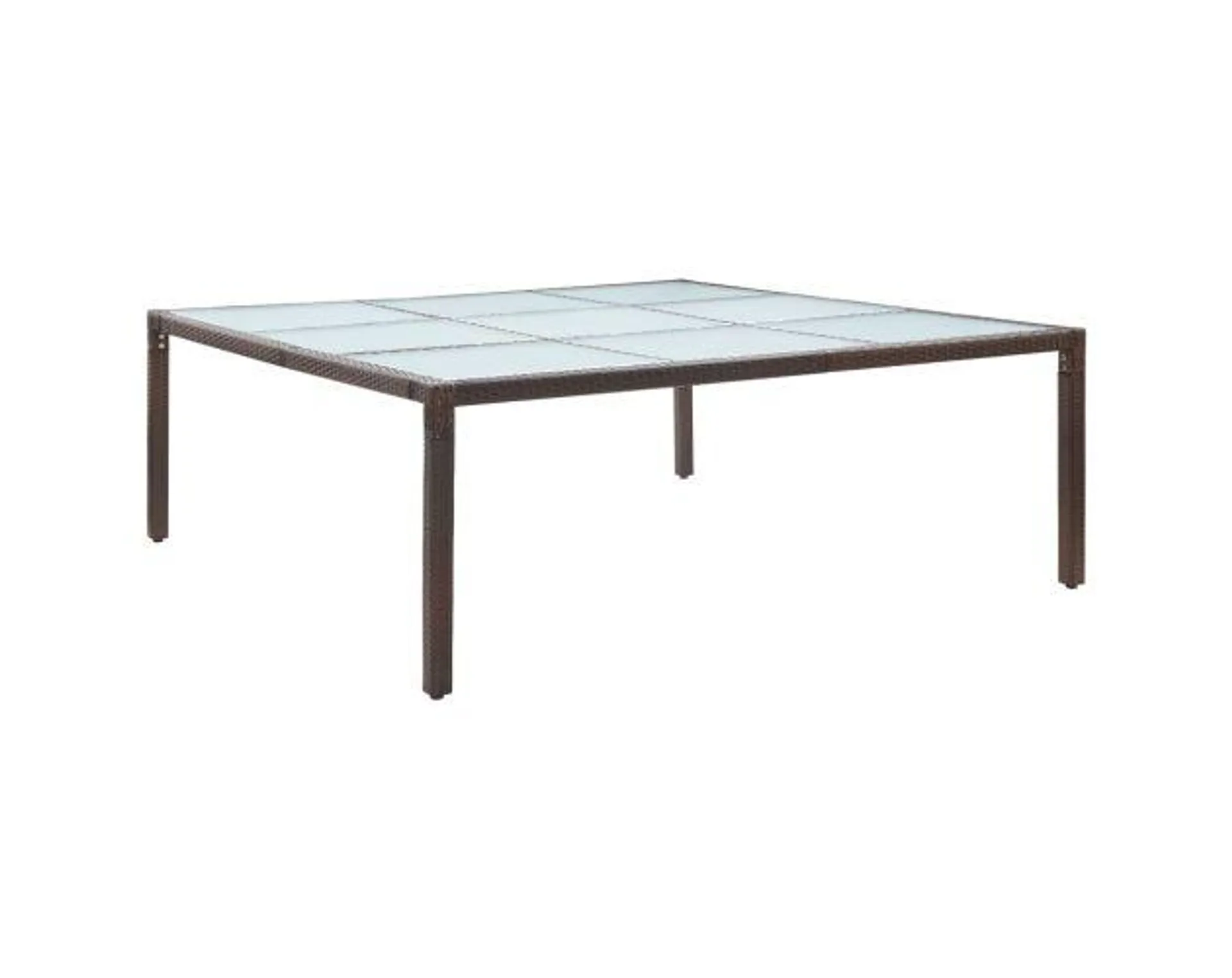 vidaXL mesa de comedor de jardín ratán sintético marrón 200x200x74 cm