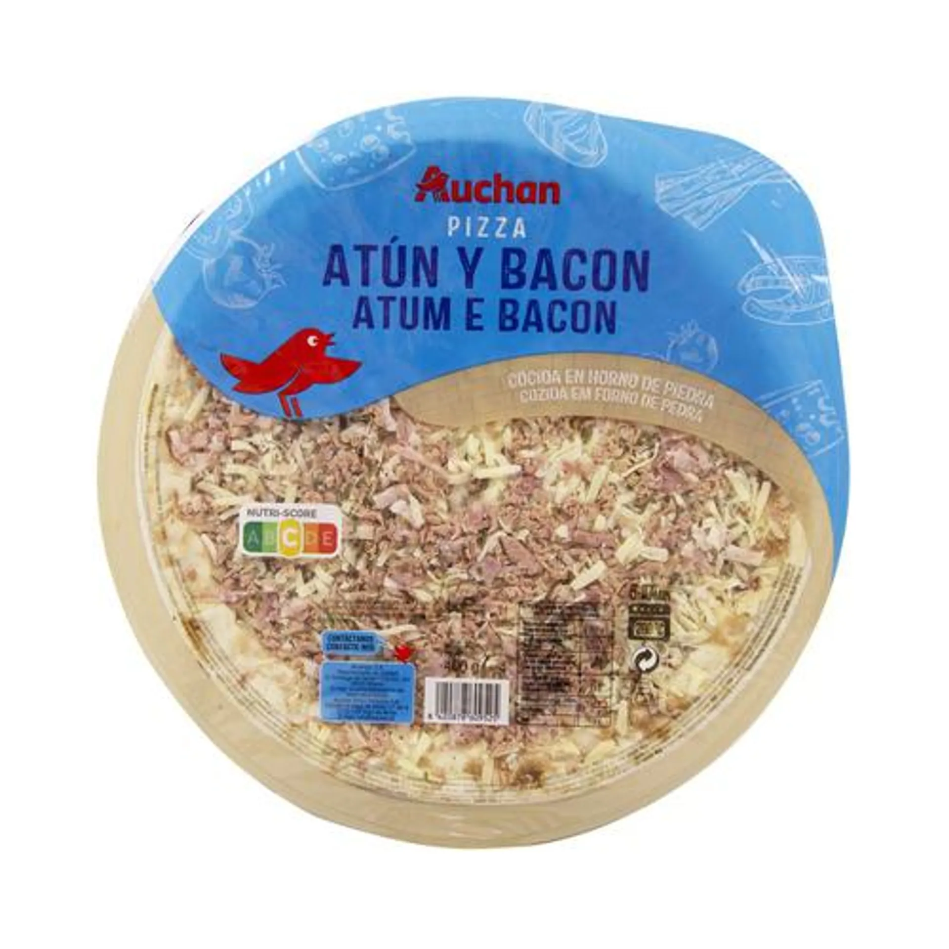 PRODUCTO ALCAMPO Pizza de atún y bacon cocida al horno de piedra PRODUCTO ALCAMPO 400 g.