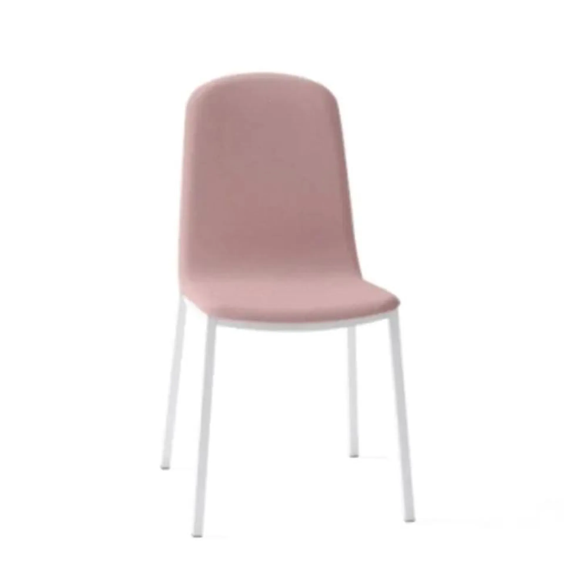 Silla con Patas de Acero Epoxi Blanco y Asiento Rosa MOLY