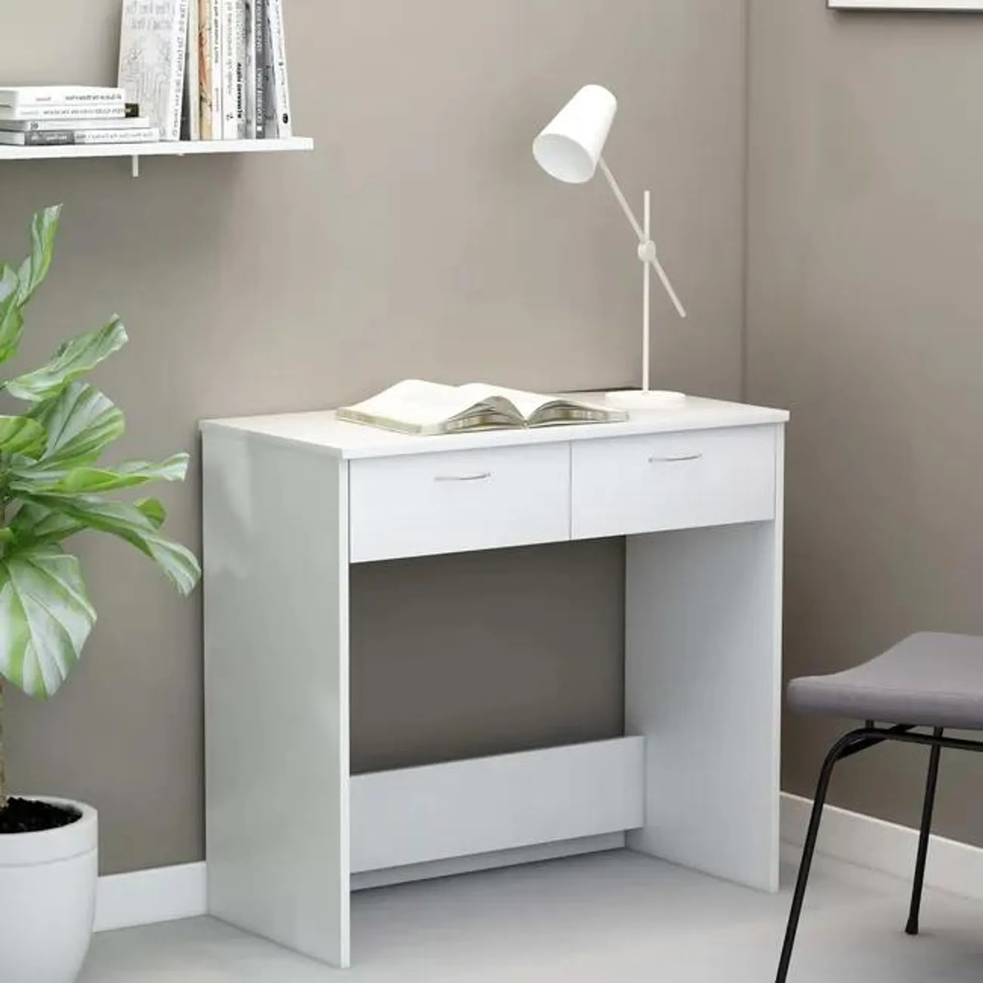 Escritorio blanco 80x40x75 cm madera contrachapada