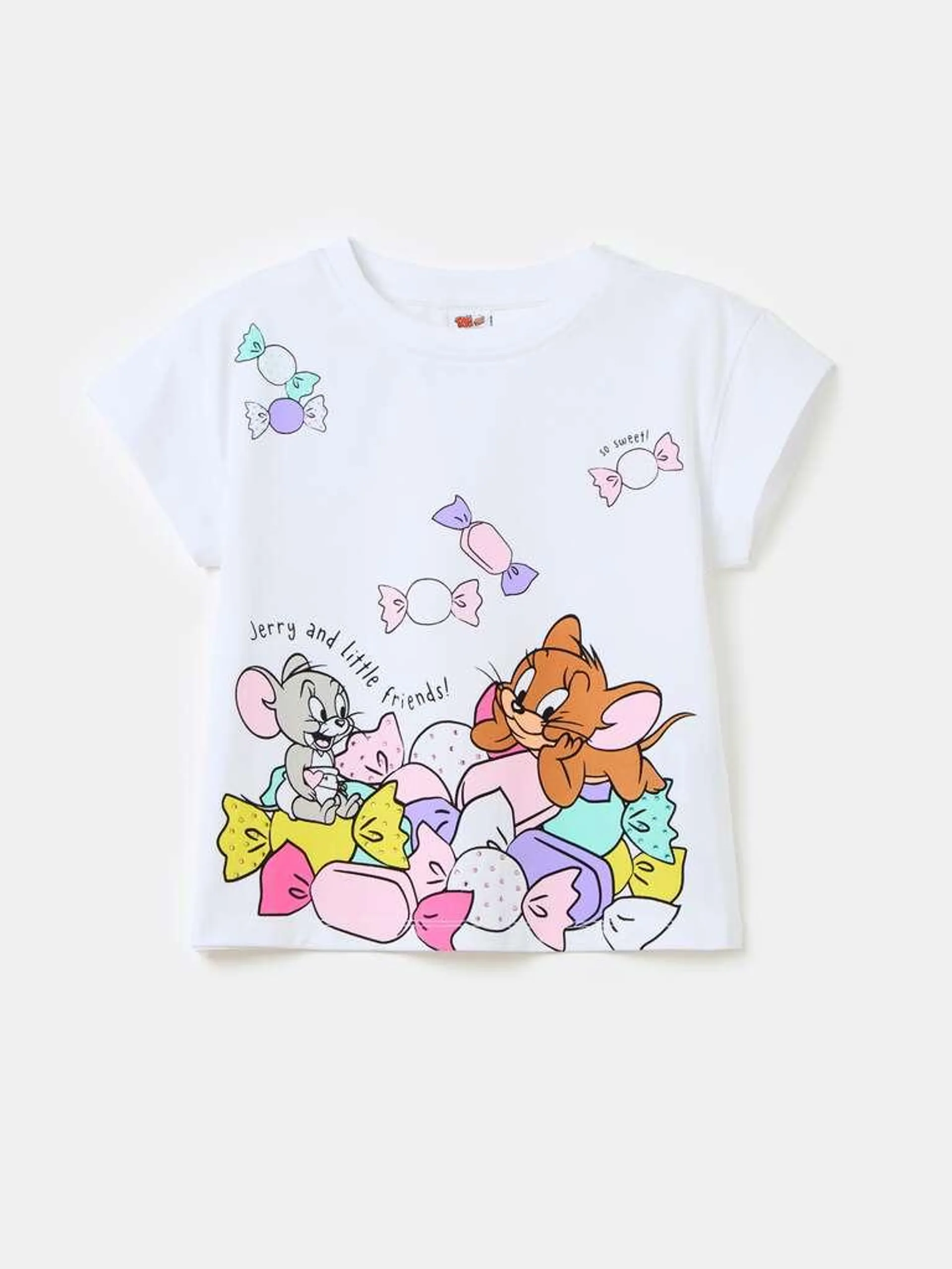 Camiseta con estampado Tom & Jerry Blanco óptico