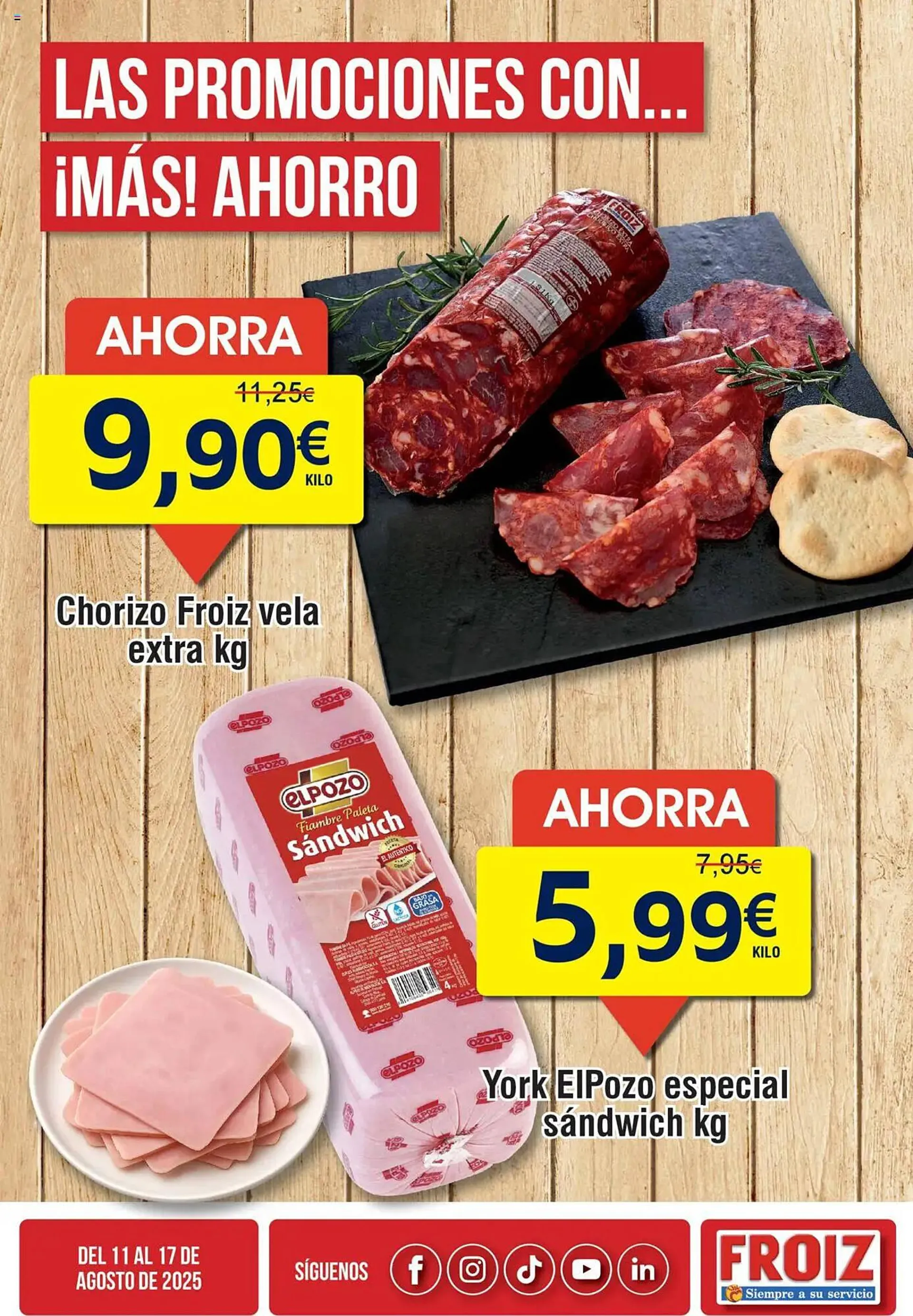 Catálogo de Folleto FROIZ 11 de agosto al 17 de agosto 2025 - Página 1