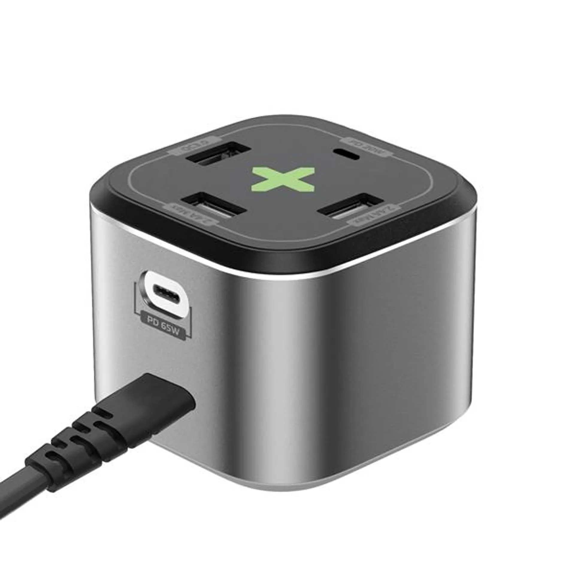 CELLY BASE CARGA SALIDA TOTAL 65W CON 3 PUERTOS USB Y 2 PUERTOS USB-C