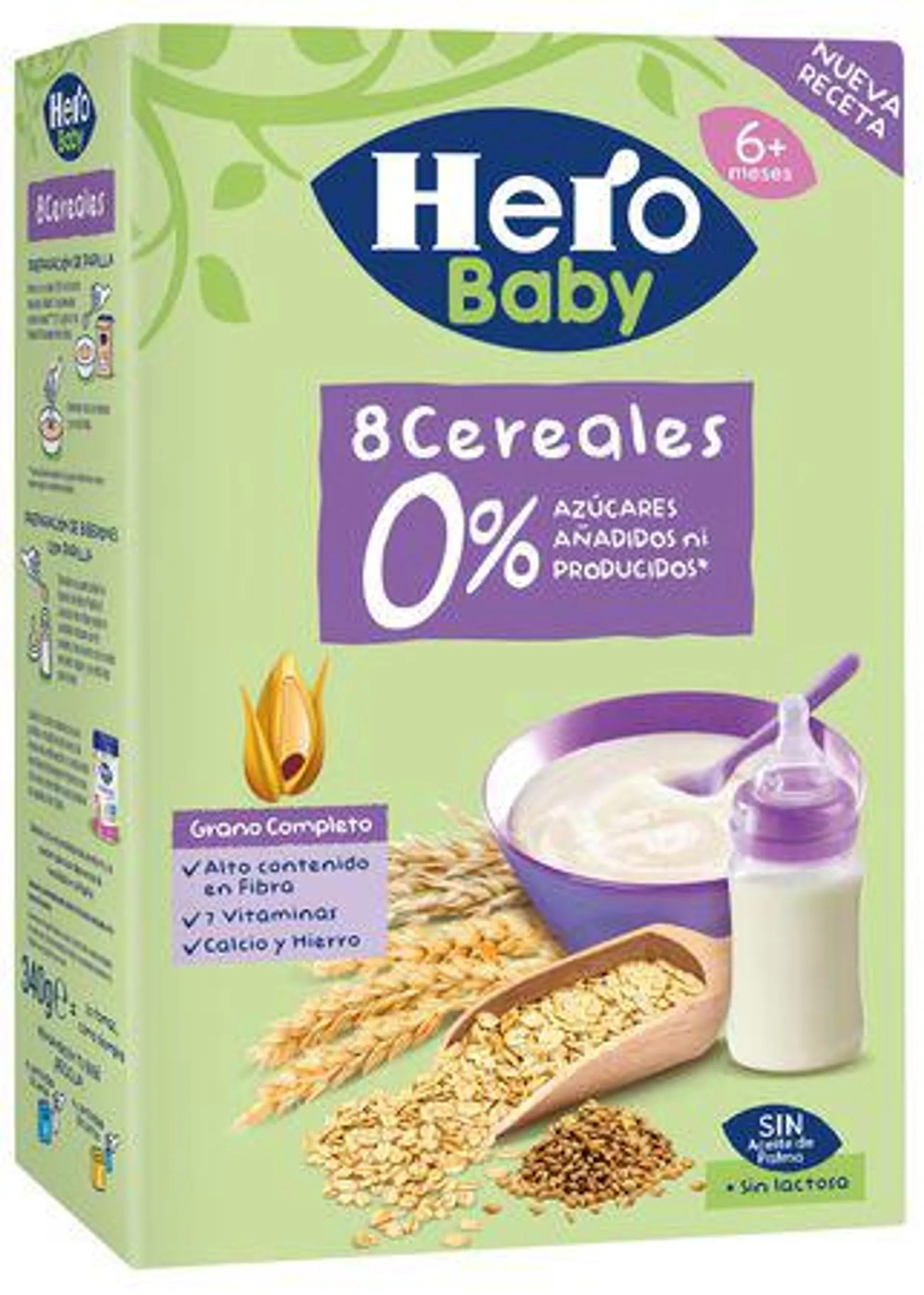 Papilla Hero baby 0% 8 cereales desde 6meses 340g