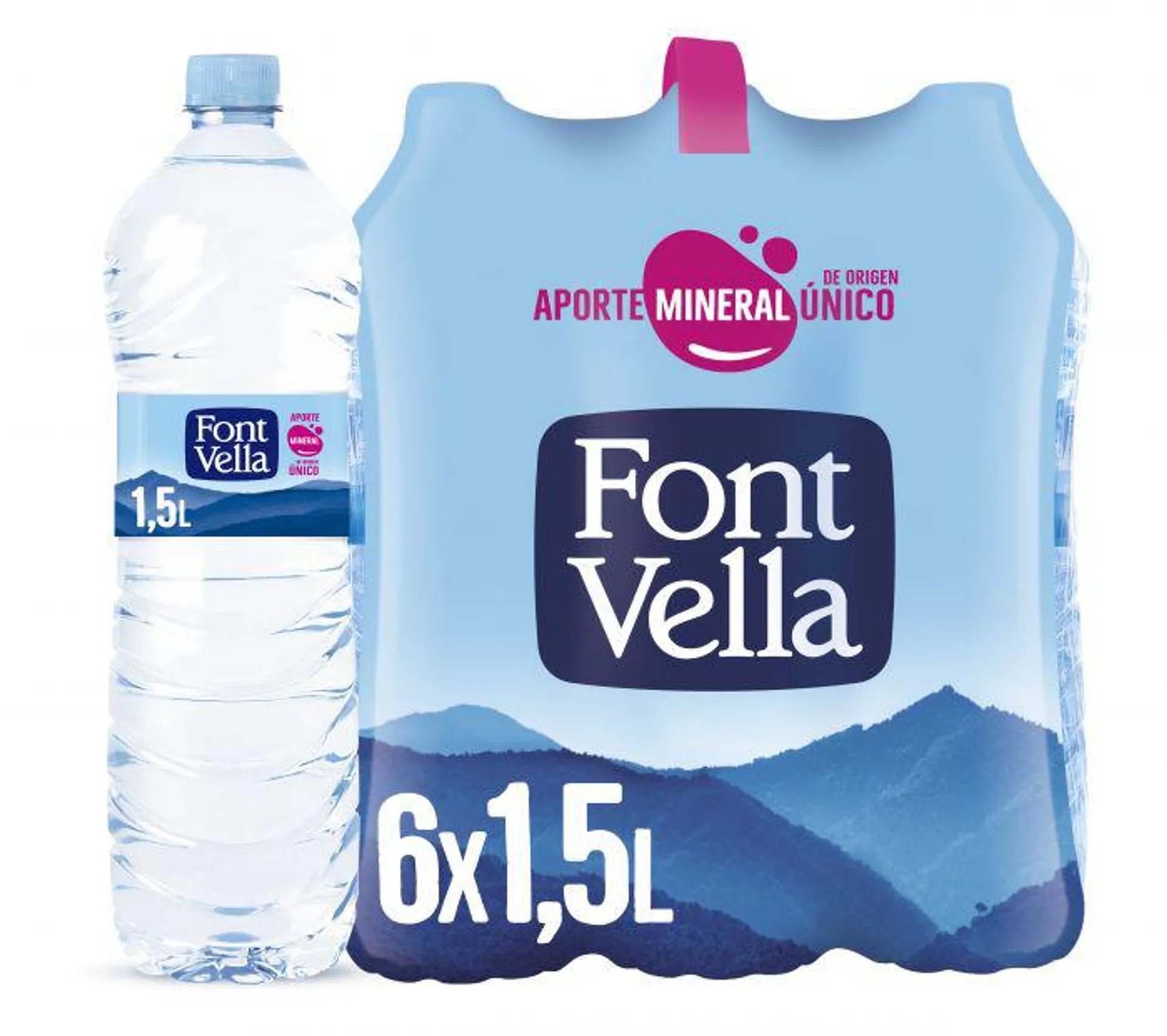 Agua mineral font vella pet p-6x1,5l