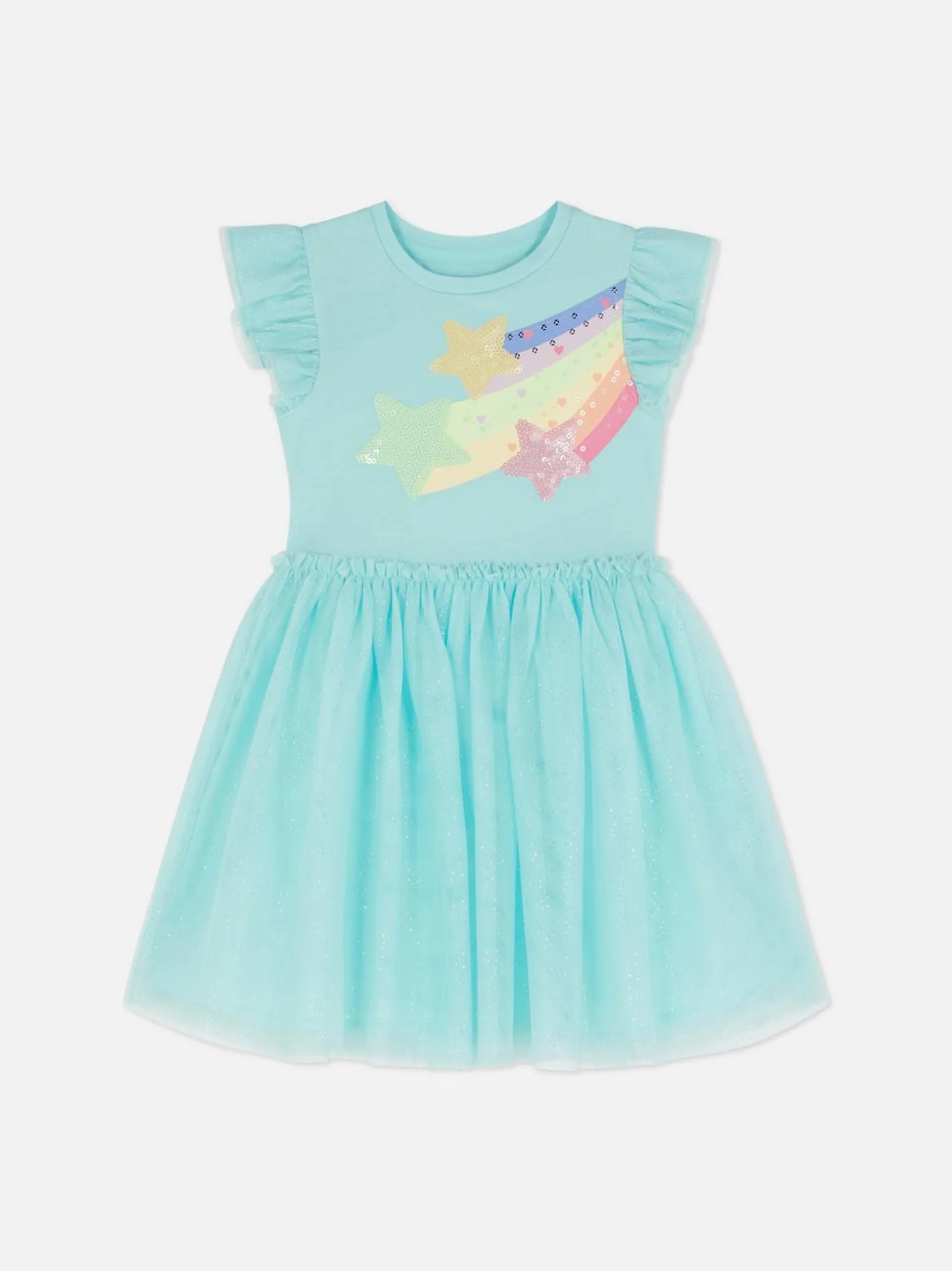 Vestido con tutú y estrella de lentejuelas