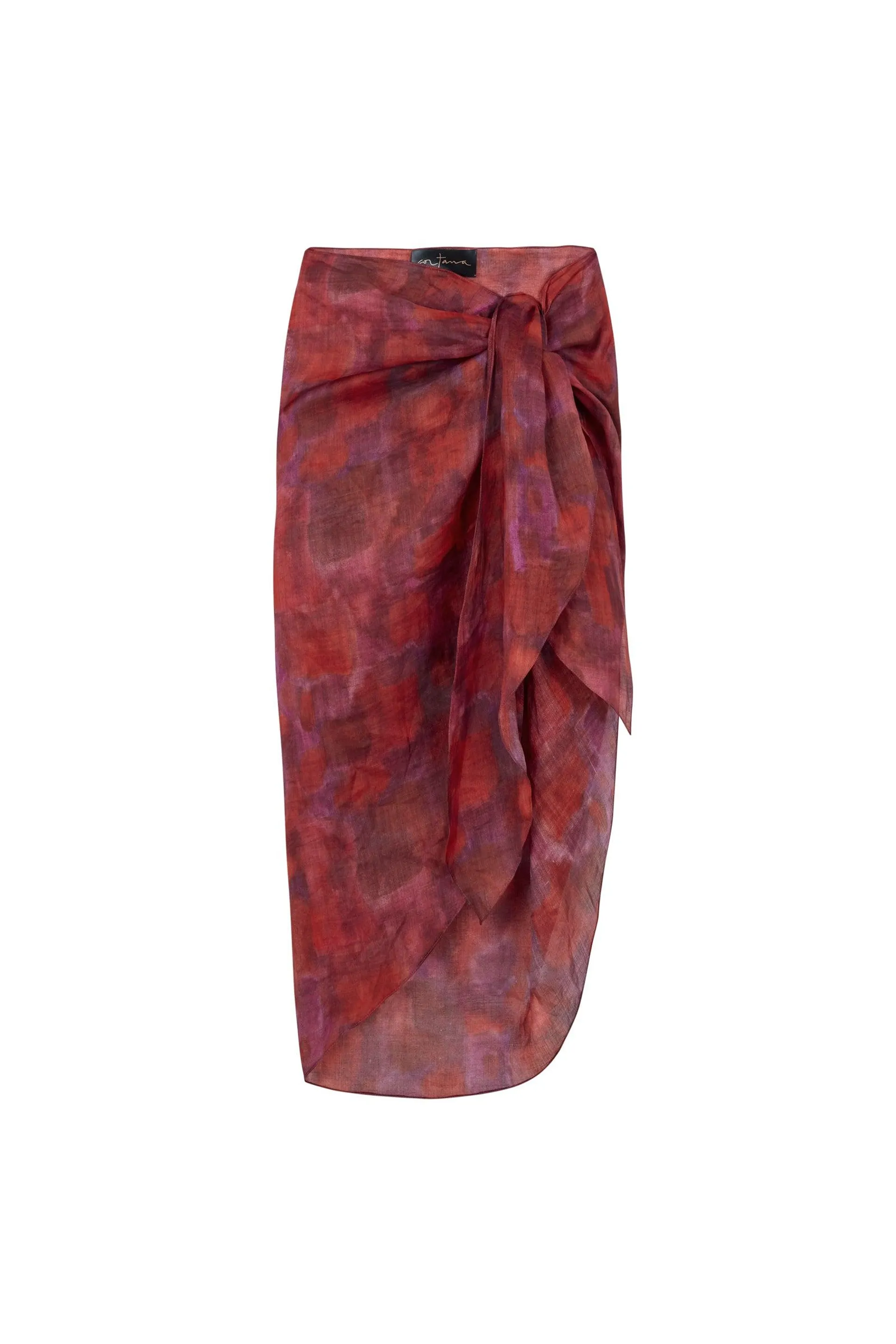 Lyn, indira print sarong skirt in ramie