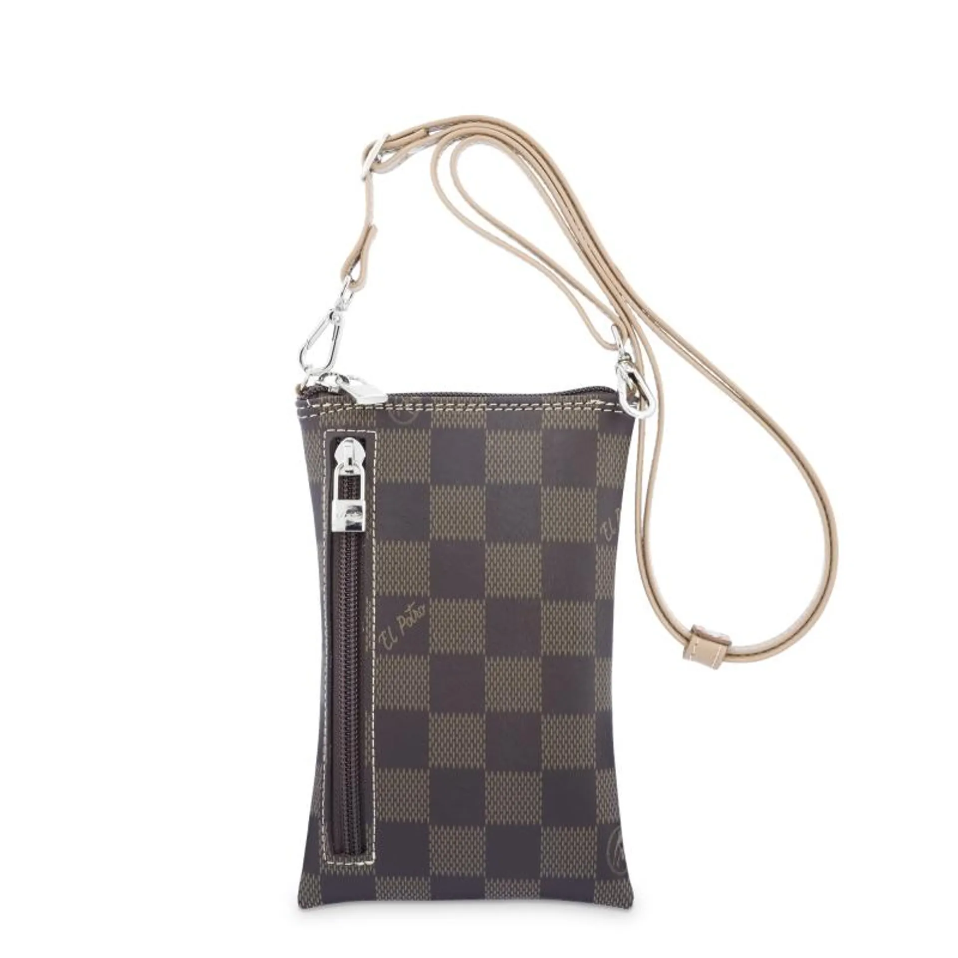 Bolso bandolera funda móvil chess marrón -El Potro