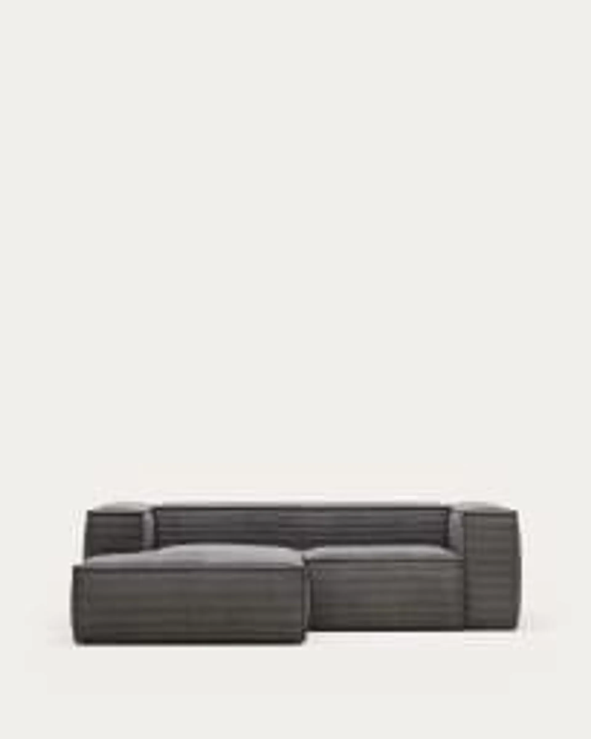 Sofá Blok 2 plazas pana gruesa chaise longue derecho verde 240 cm FSC Mix Credit