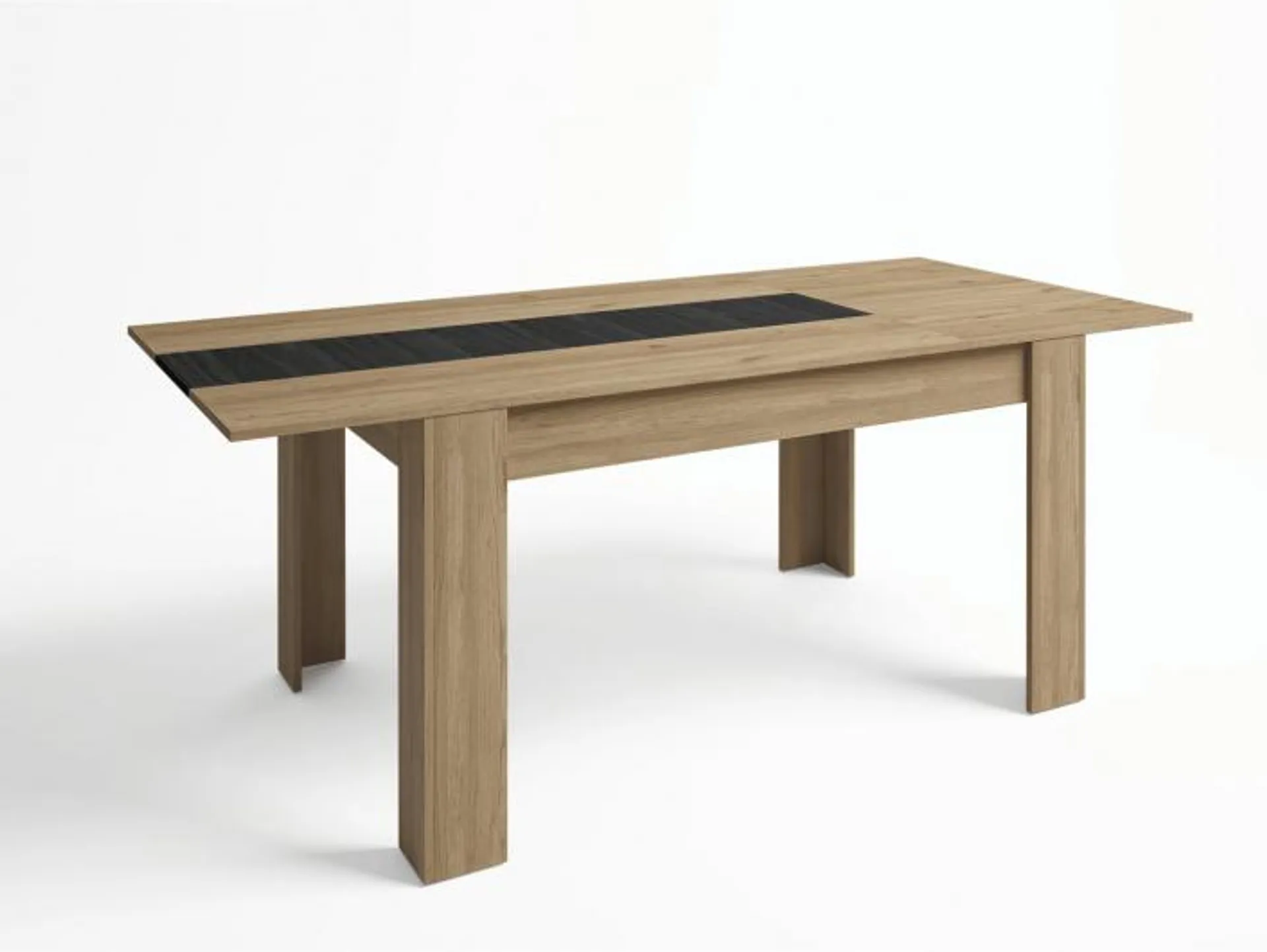 Mesa rectangular extensible160 cm color natural-bocamina