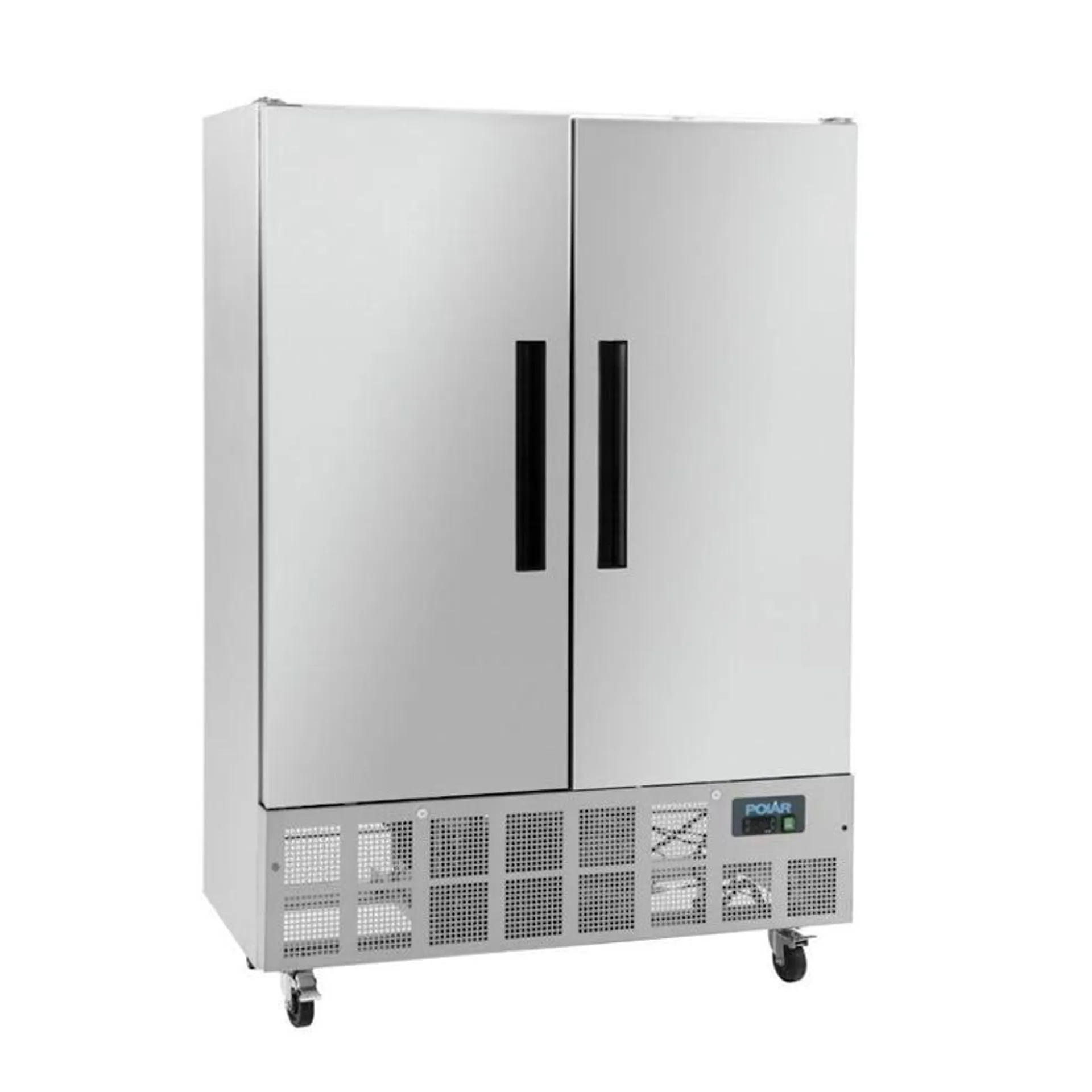 Congelador de 2 puertas, Slimline, acero inoxidable, refrigeración por aire, con cerradura, Polar 960L GD880