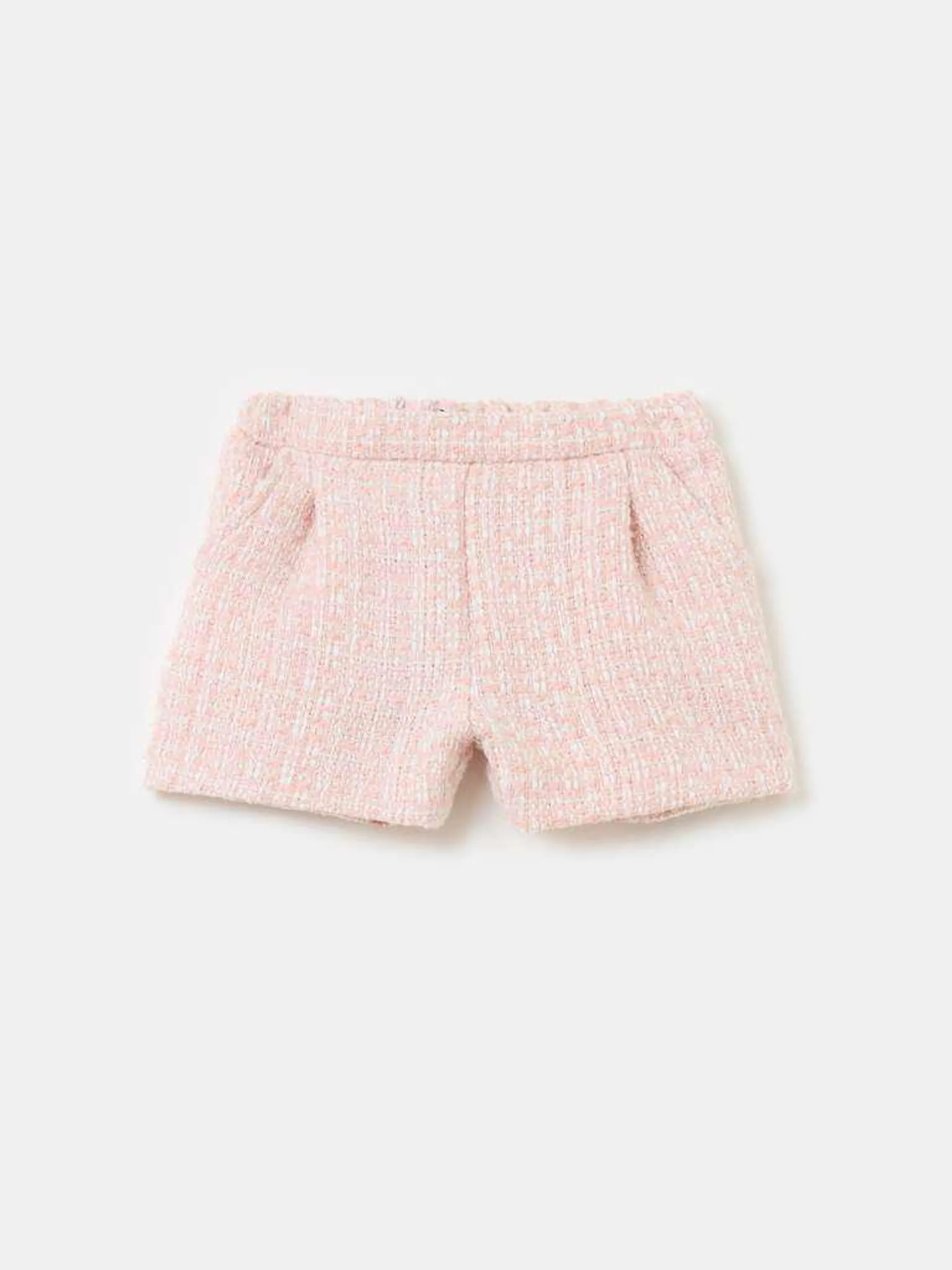 Shorts de tweed con lurex Rosa Claro