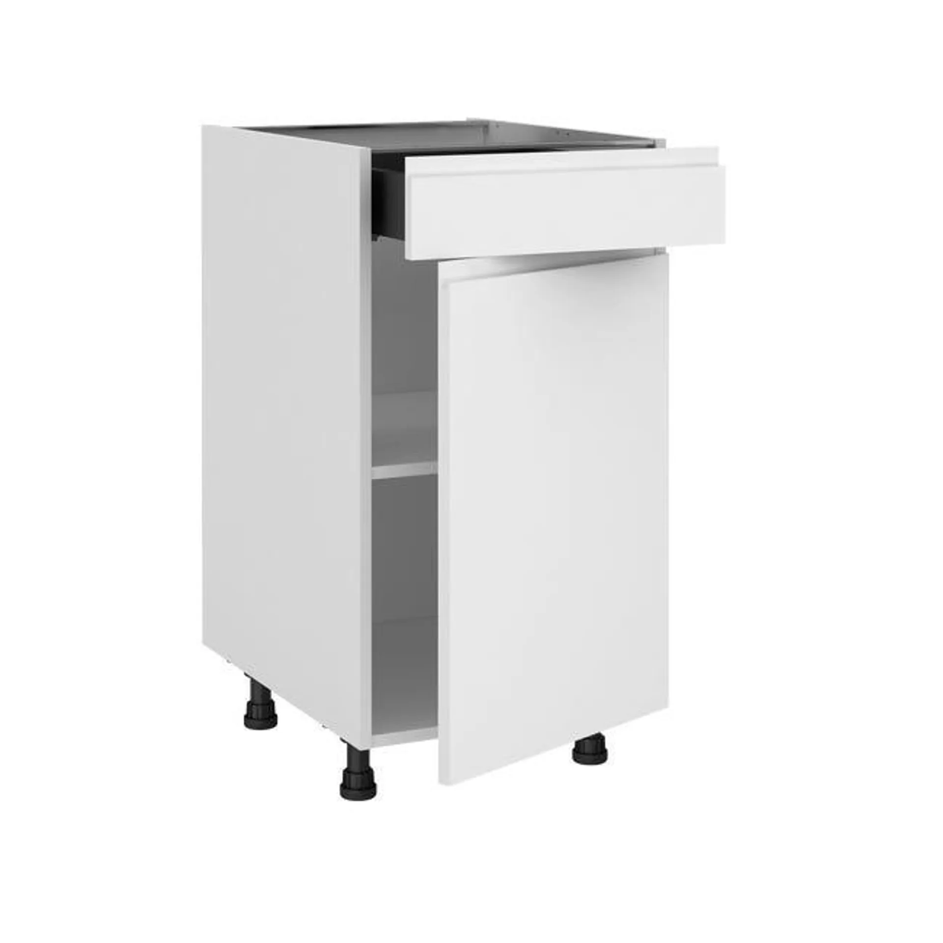 Mueble bajo de cocina Delinia ID Tokyo blanco mate 76,8X45 cm 1PTA 1 CAJ