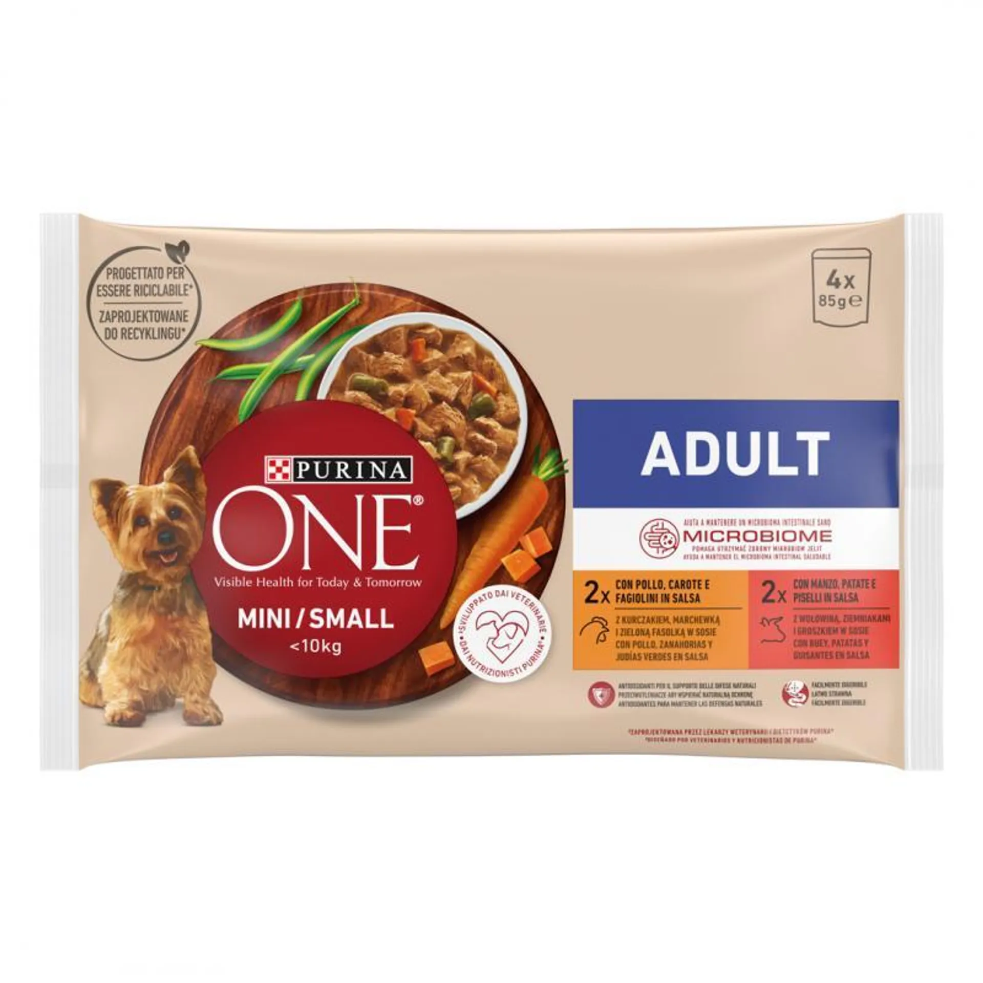 ONE ADULTO RAZA MINI POLLO 4X85G