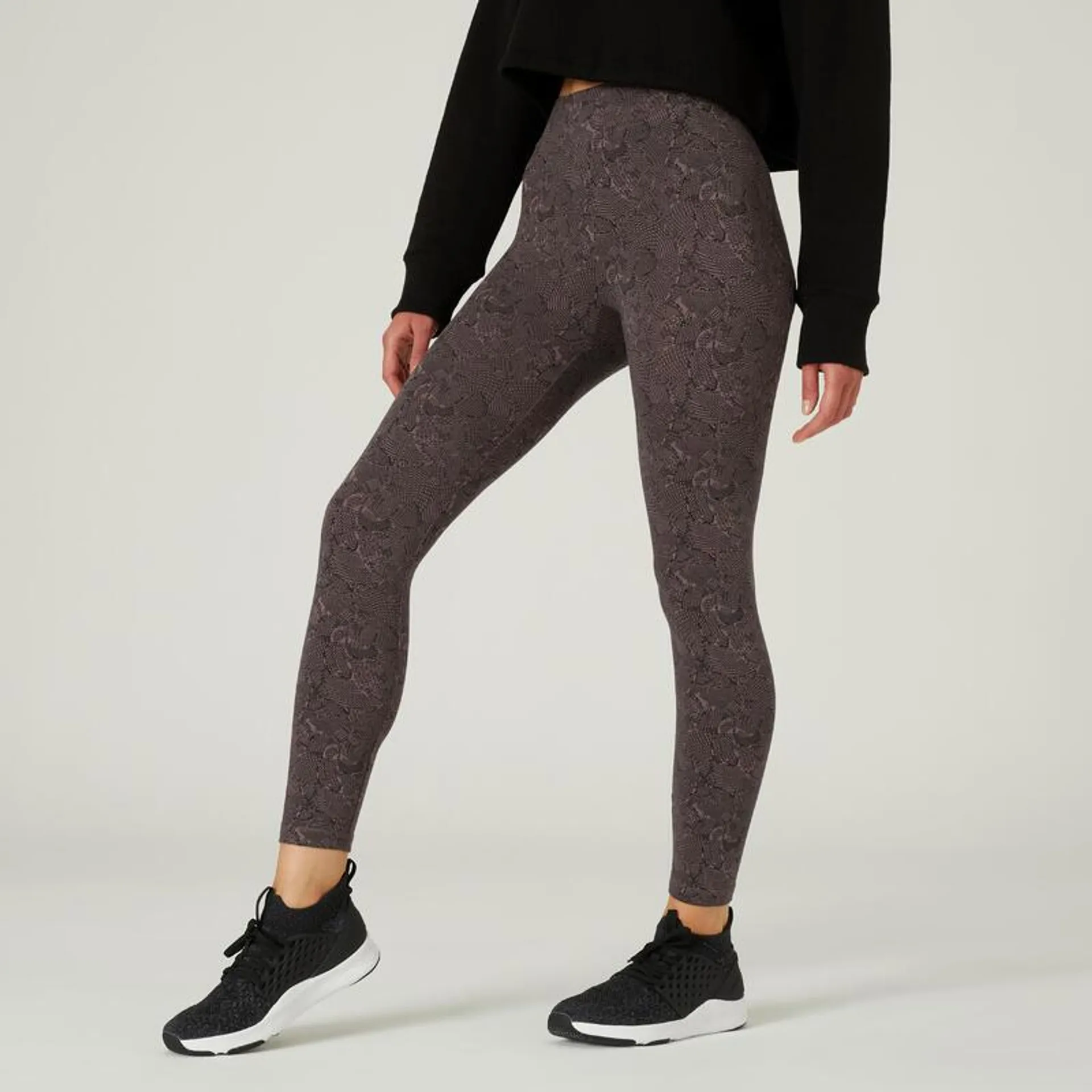 Leggings mallas fitness 7/8 Mujer Domyos Fit+ gris