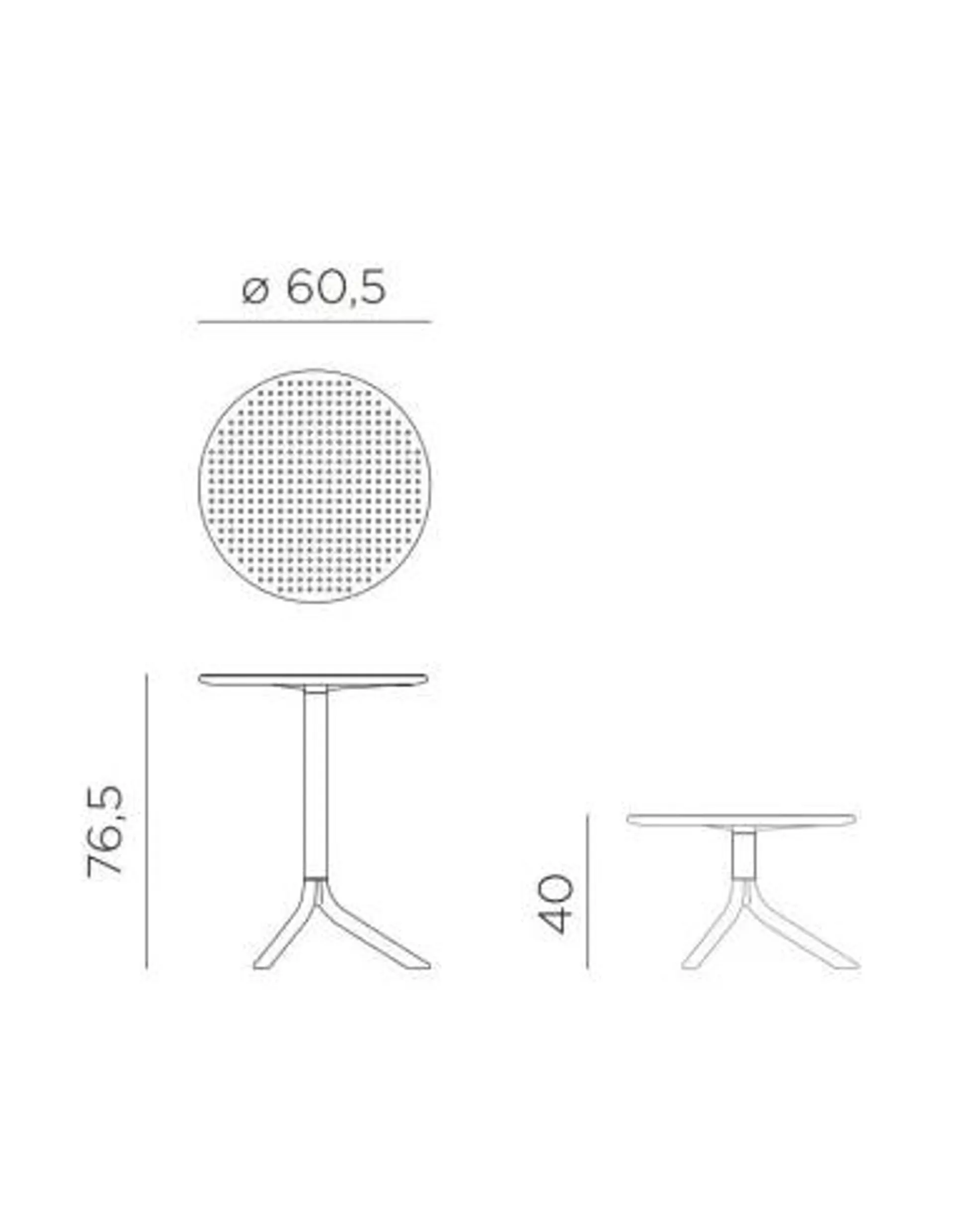 Mesa auxiliar de resina Step Nardi Blanca