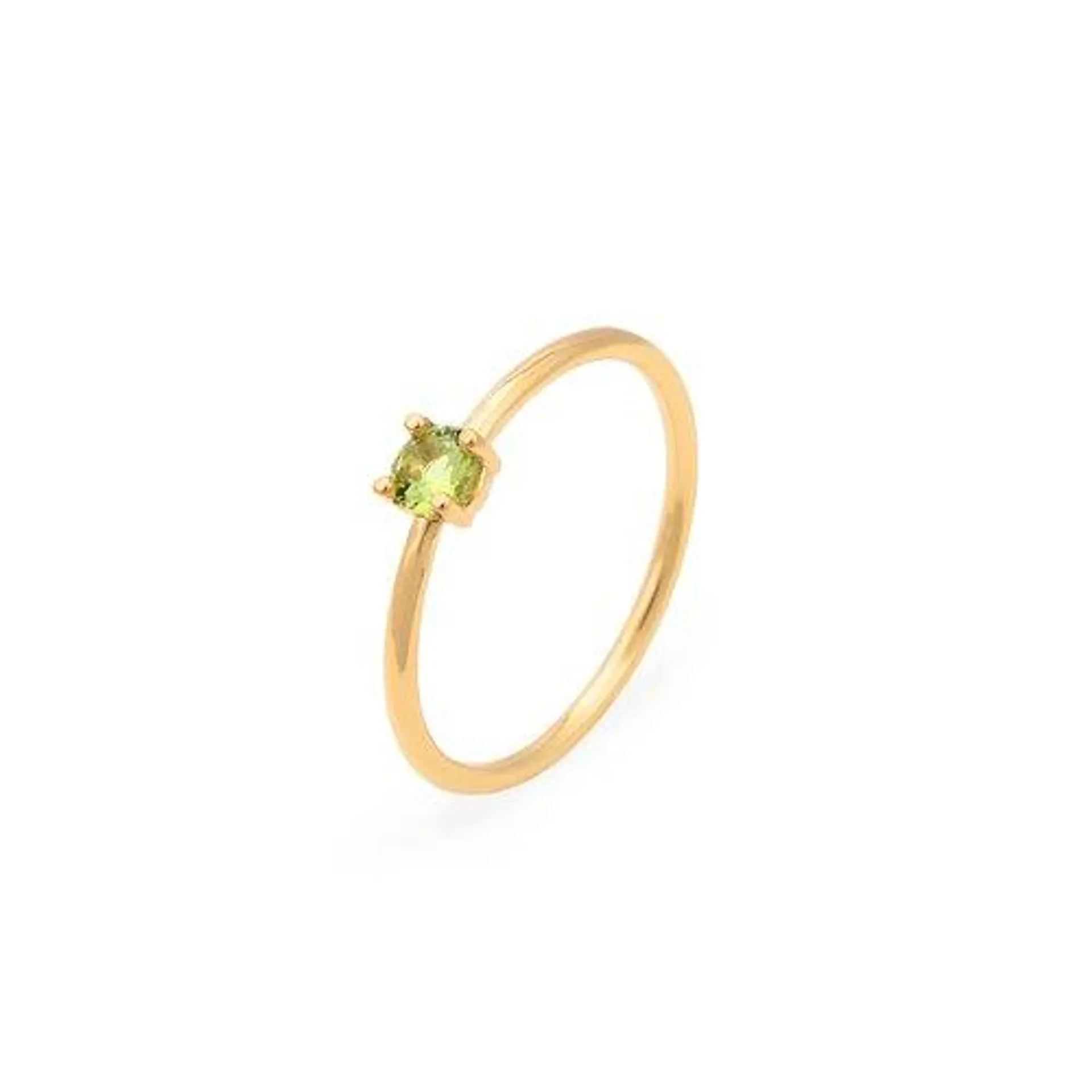 Anillo circonita verde Plata bañada en Oro