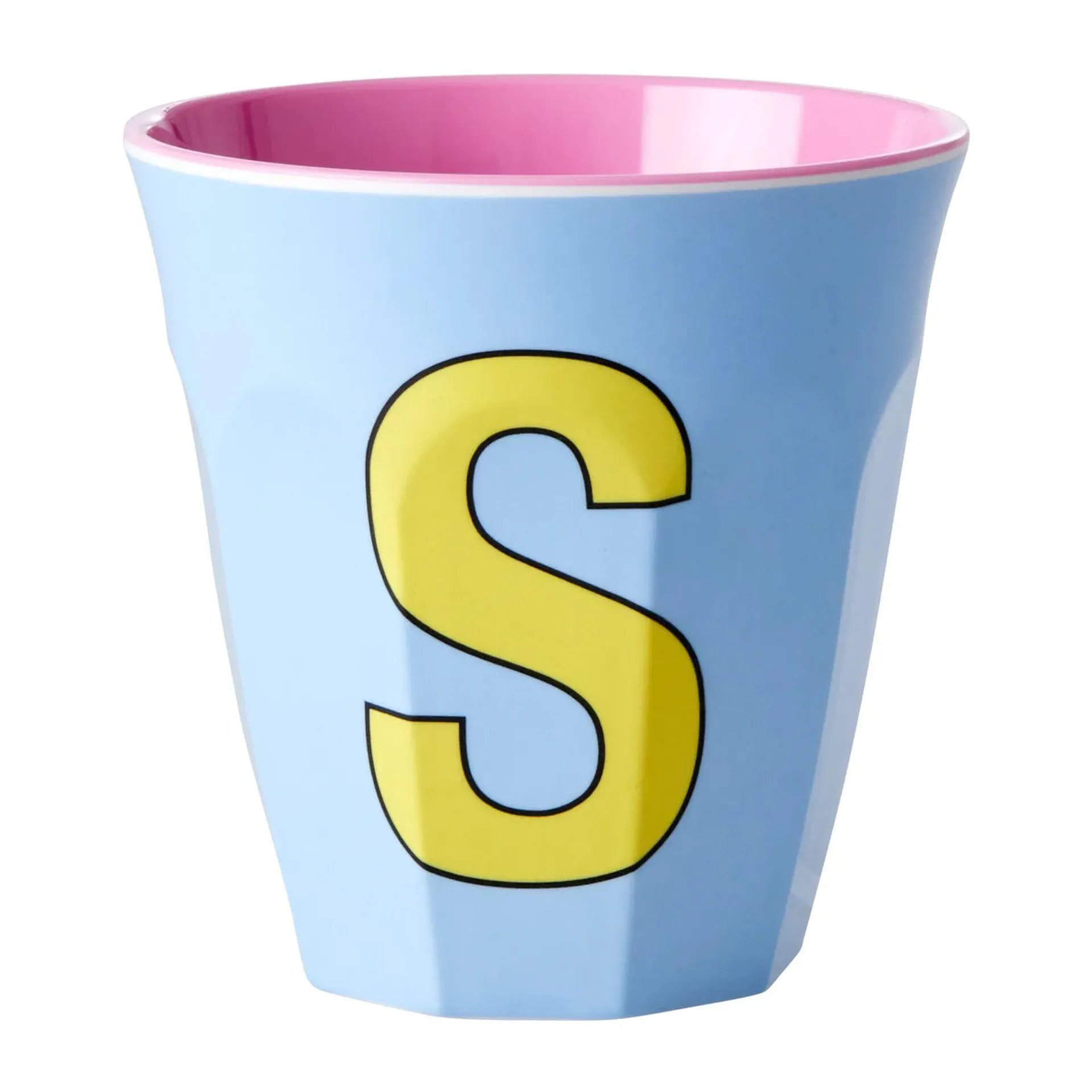Taza melamina Rice mediana letra S 30 cl Soft blue