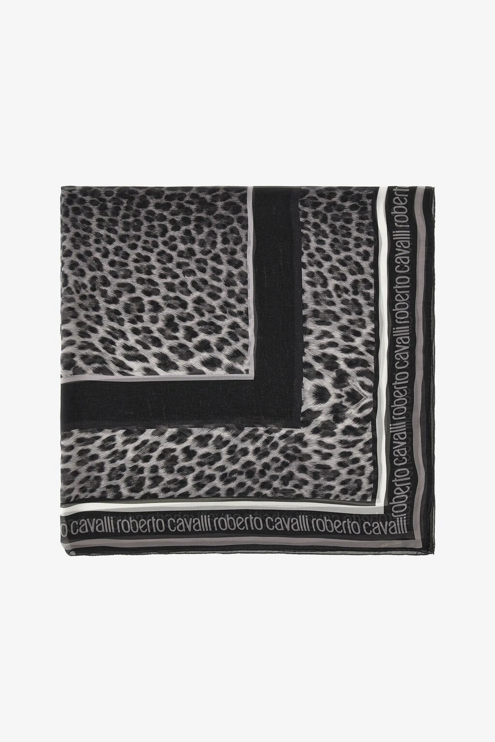 Roberto Cavalli shawl with Giaguaro Heritage print