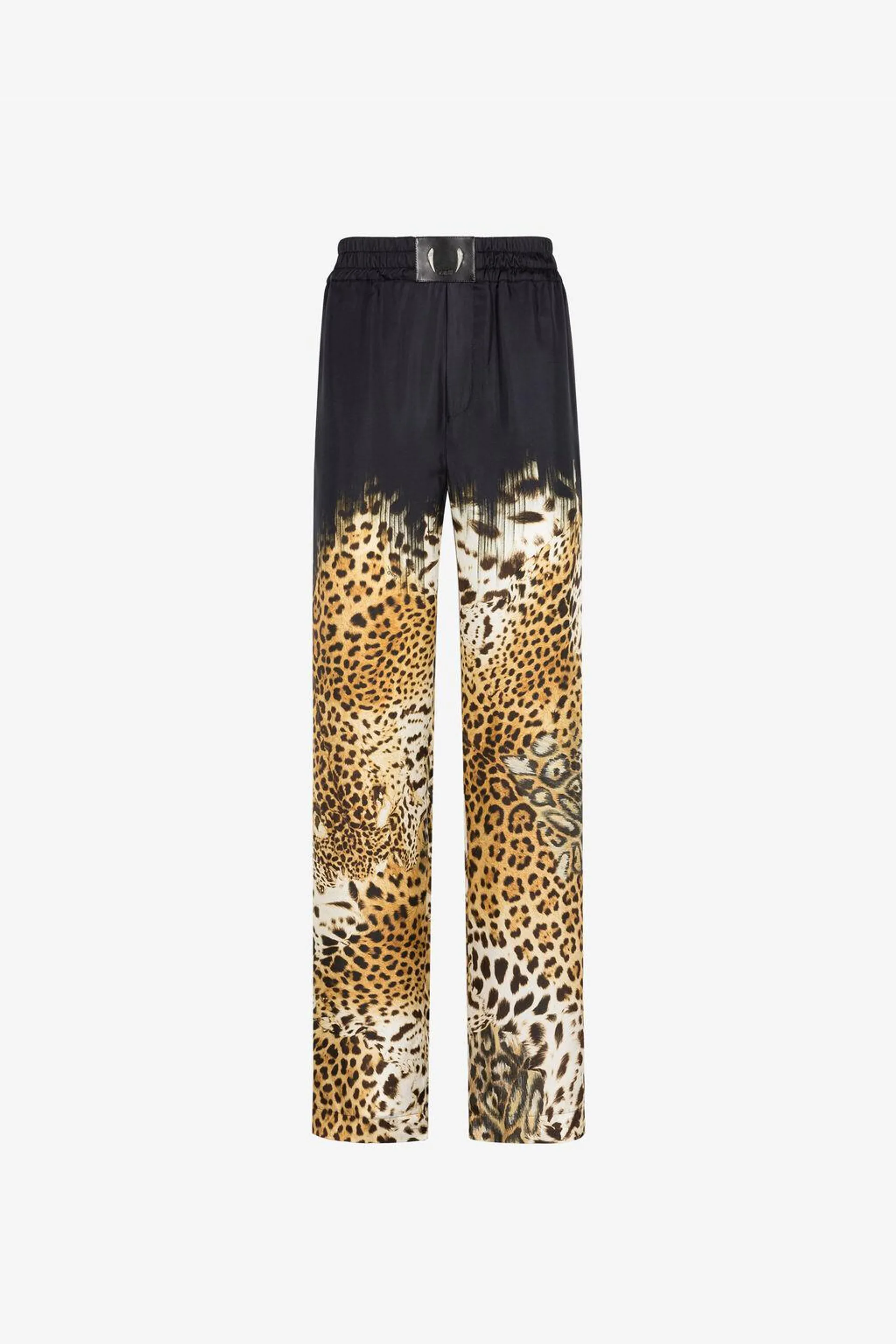 Pantalón de seda con estampado Leopard