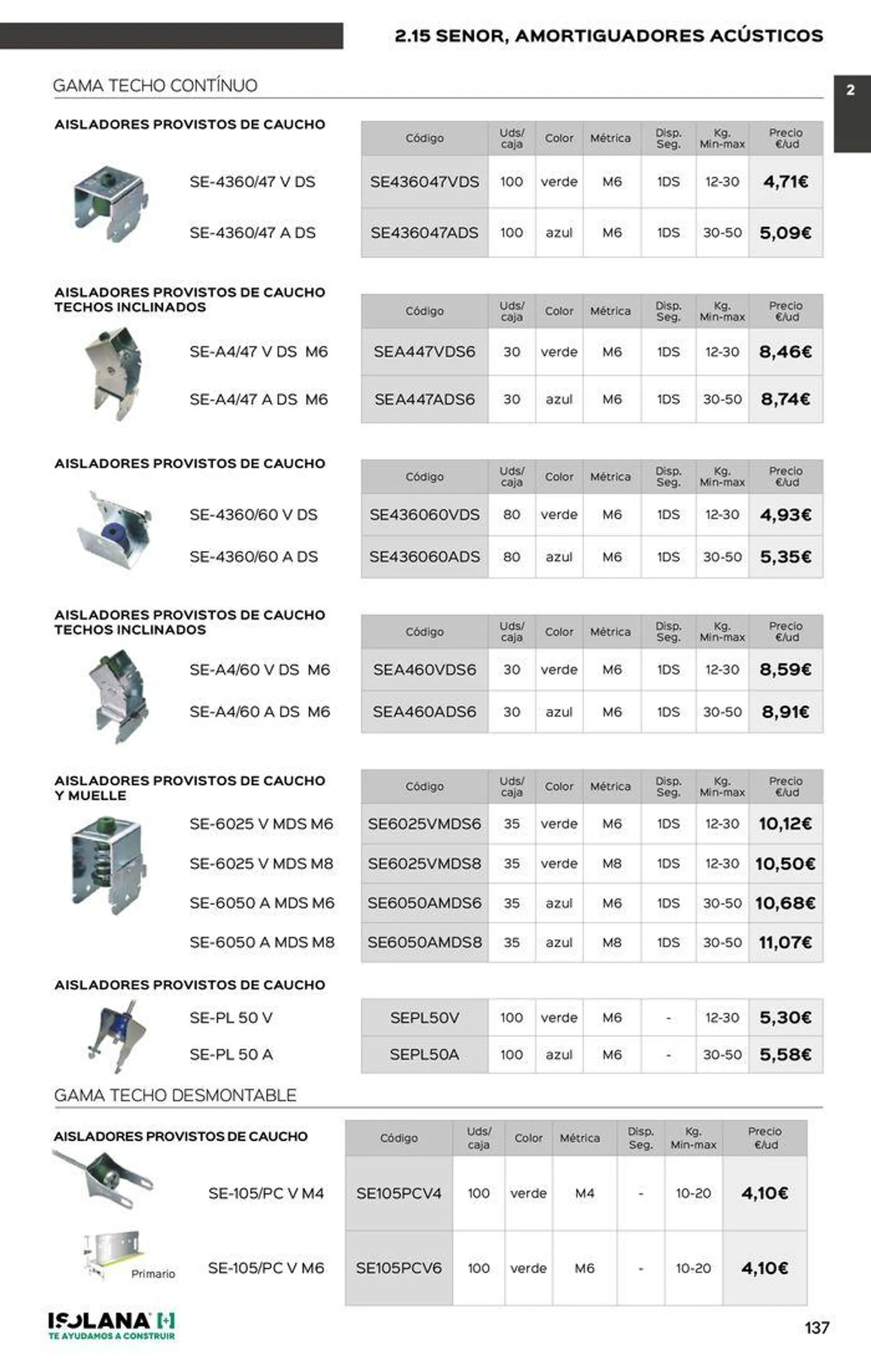 Catálogo de TECHOS ACÚSTICOS – TARIFA ISOLANA 2024 11 de junio al 30 de junio 2024 - Página 61