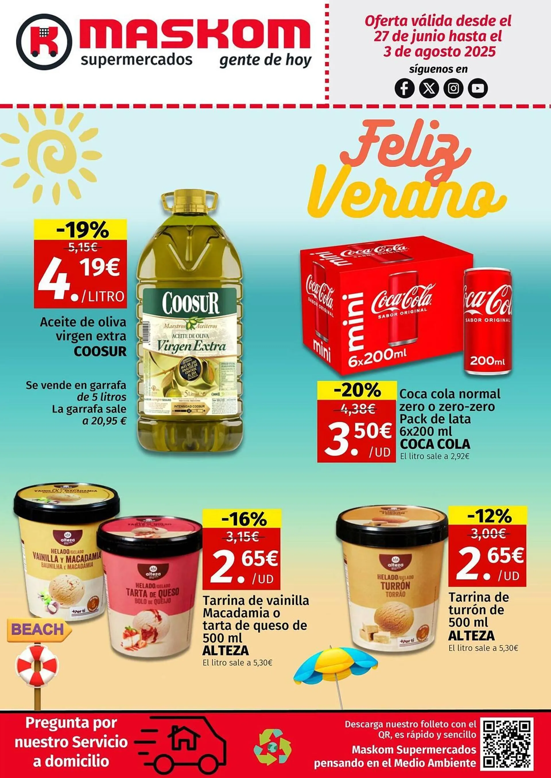 Catálogo de Folleto Maskom Supermercados 1 de julio al 3 de agosto 2025 - Página 1
