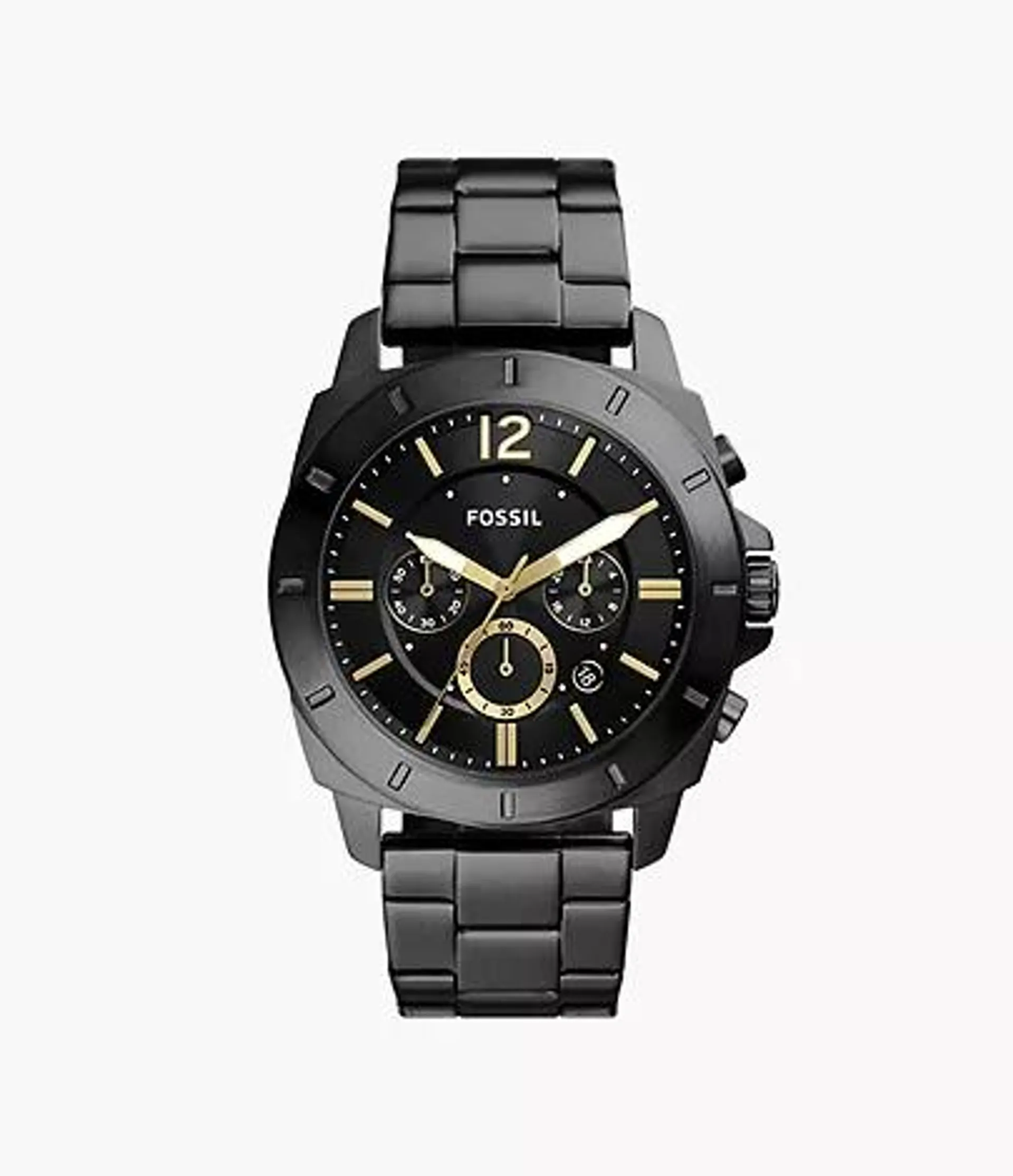 Reloj con cronógrafo Privateer de acero inoxidable negro