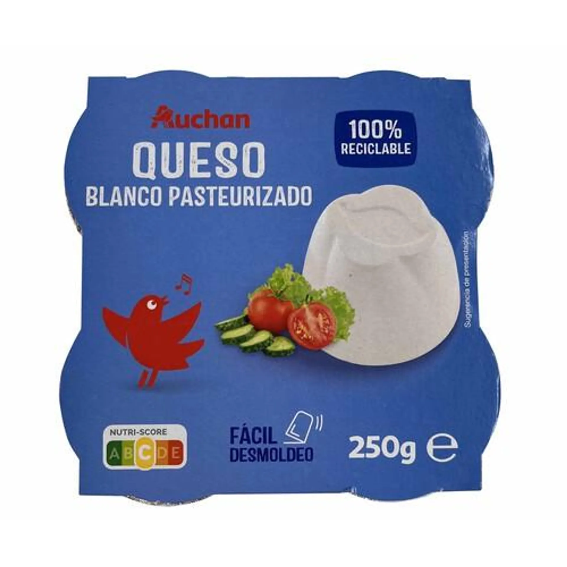 AUCHAN Queso fresco 4 uds. 62,5 g. Producto Alcampo