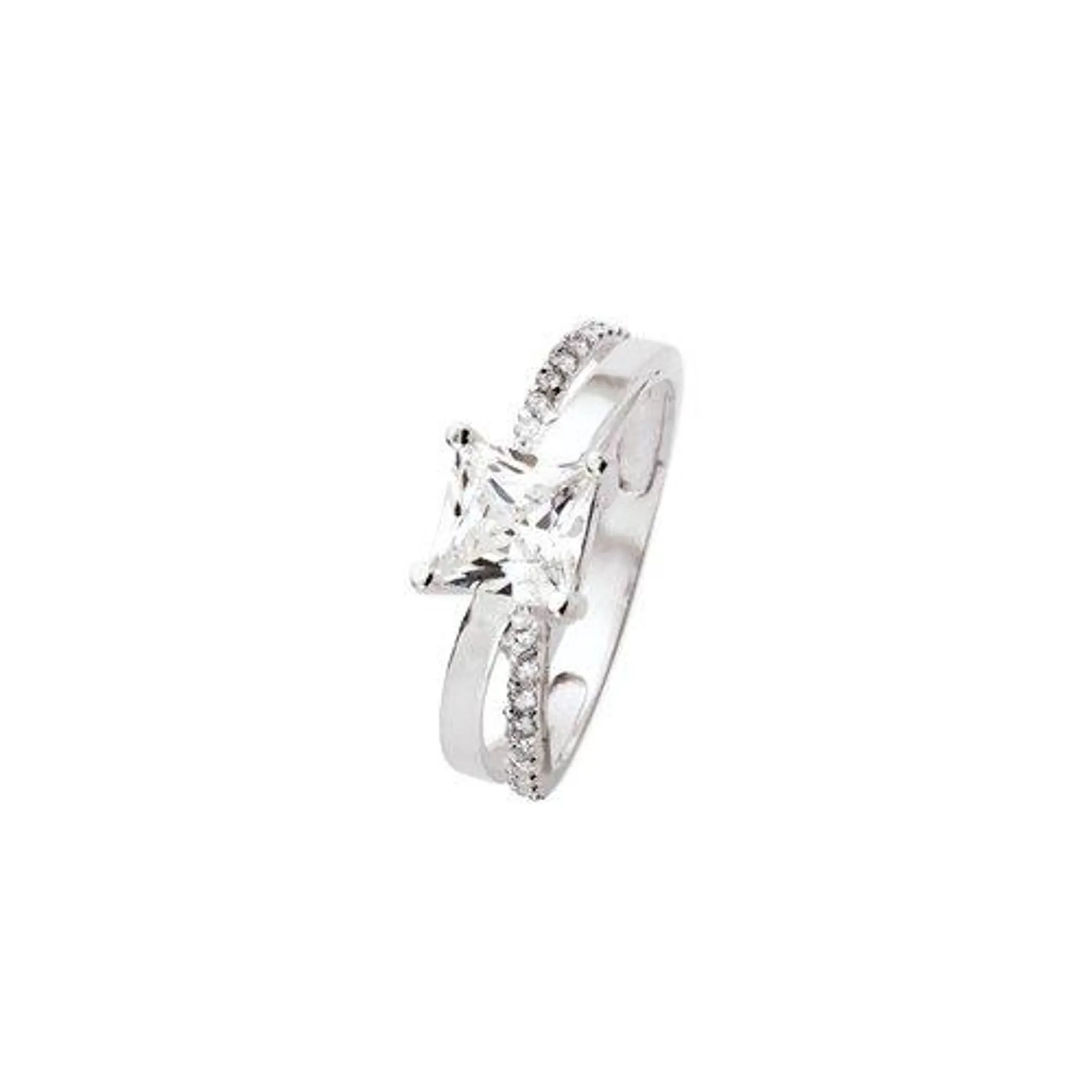 Anillo solitario personalizable plata