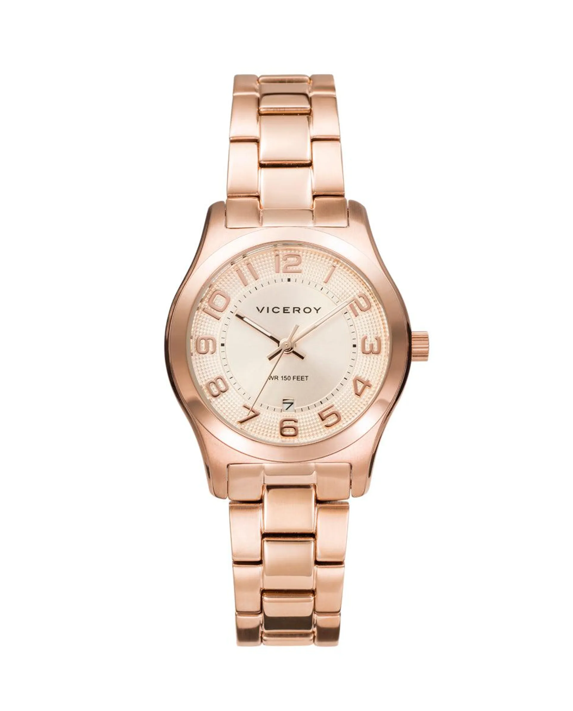 Reloj de mujer Grand 3 agujas de acero IP rosado