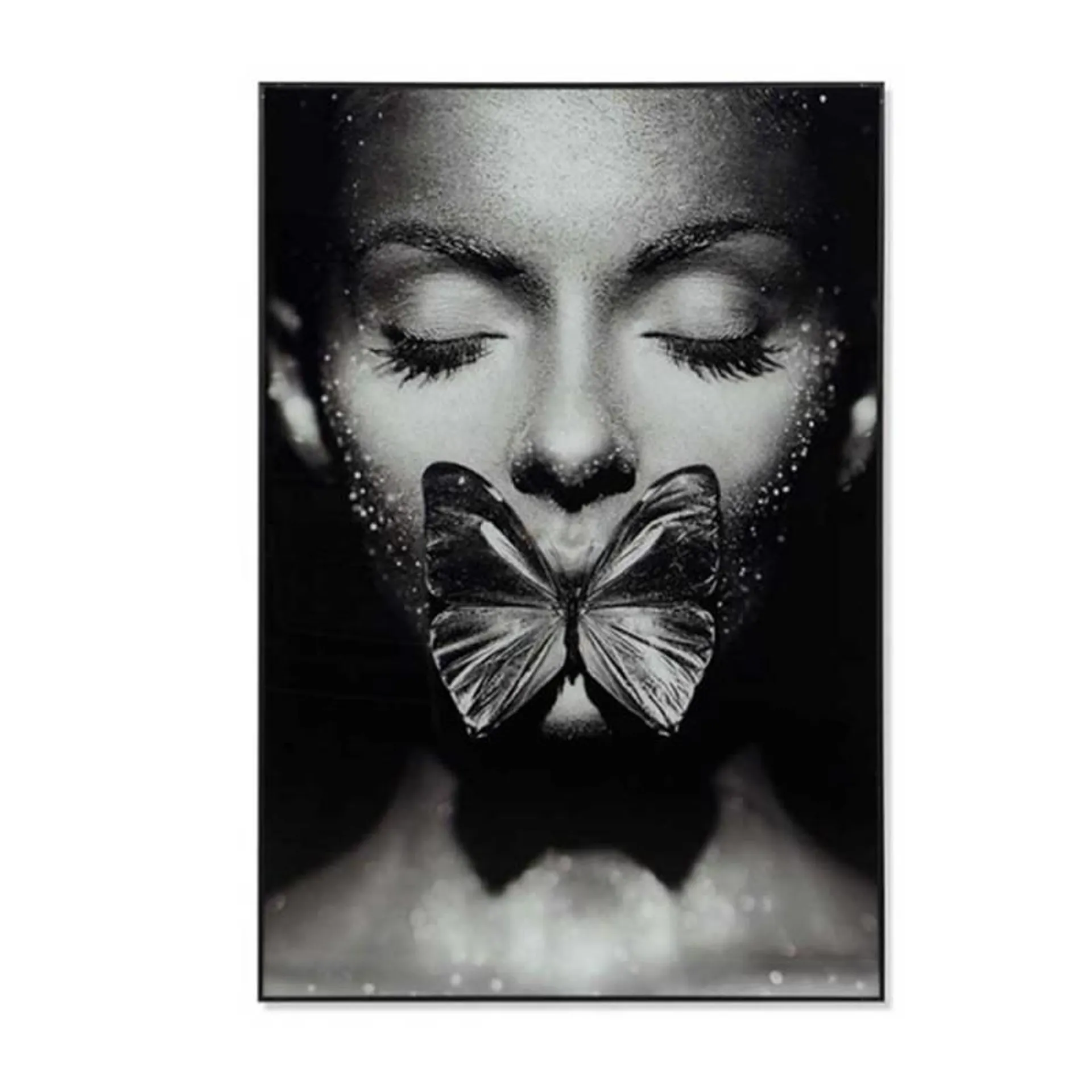 Frame B/W Woman with a Butterfly, Mouth