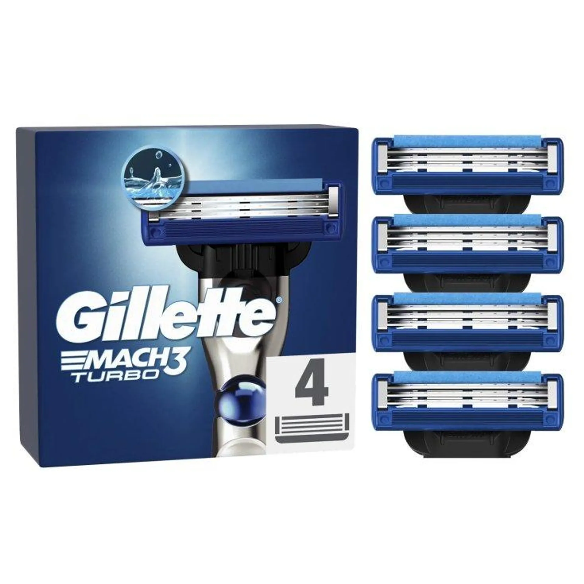 gillette mach3 turbo maquinilla recambio 4 unidades