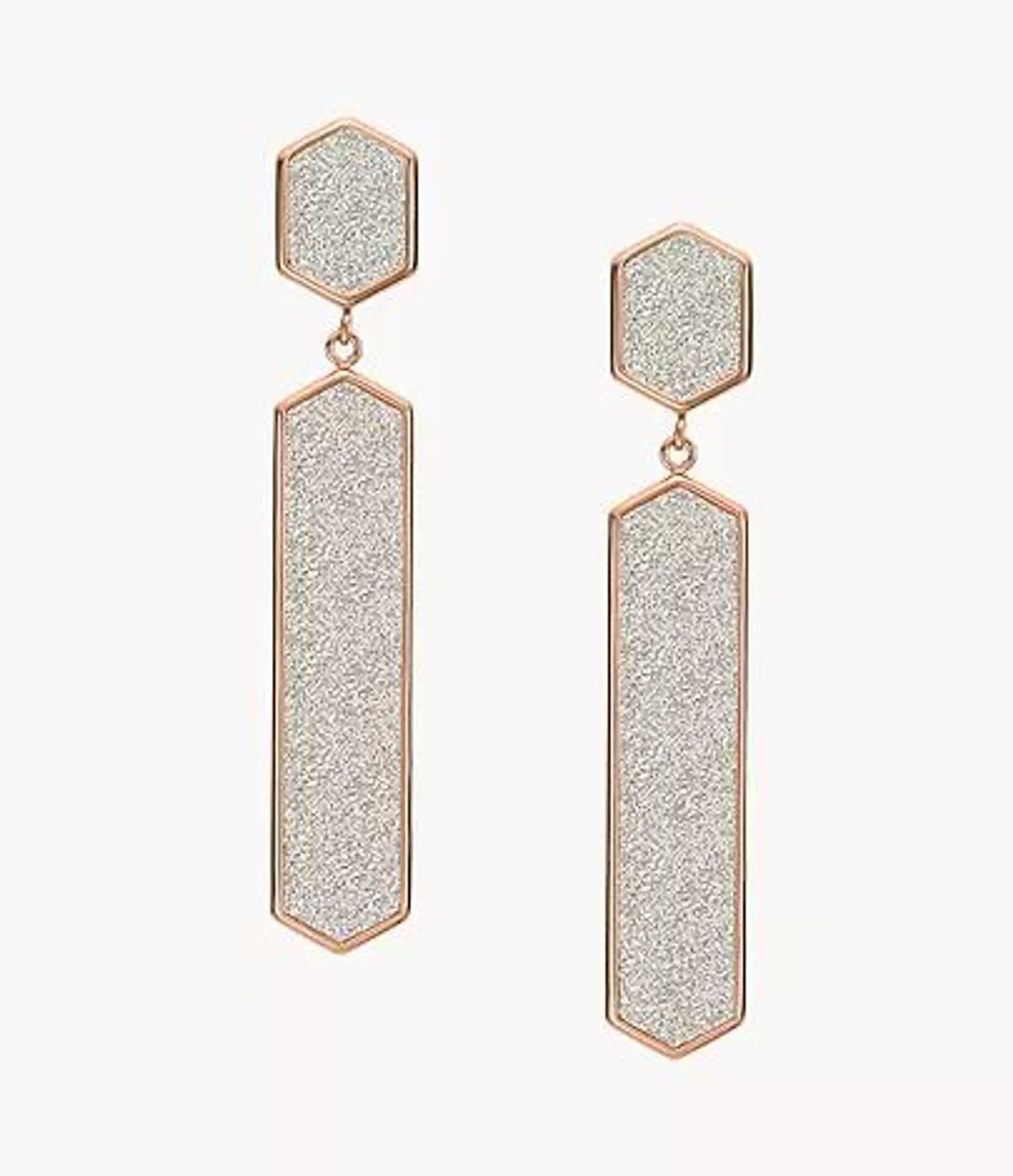 Pendientes colgantes Hazel de lámina brillante hexagonal