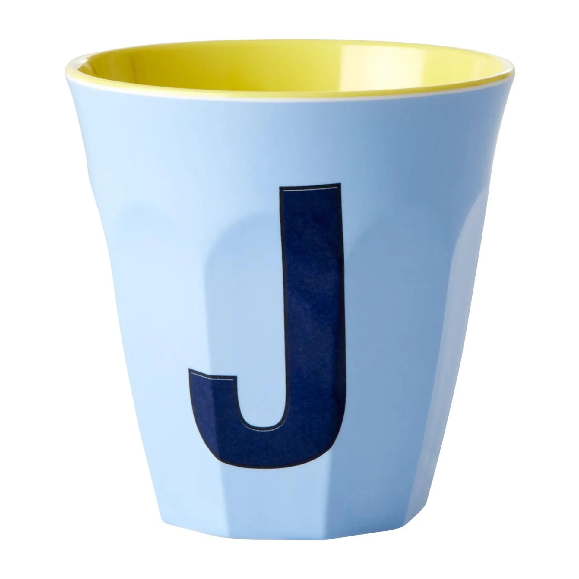 Taza melamina Rice mediana letra J 30 cl Soft blue