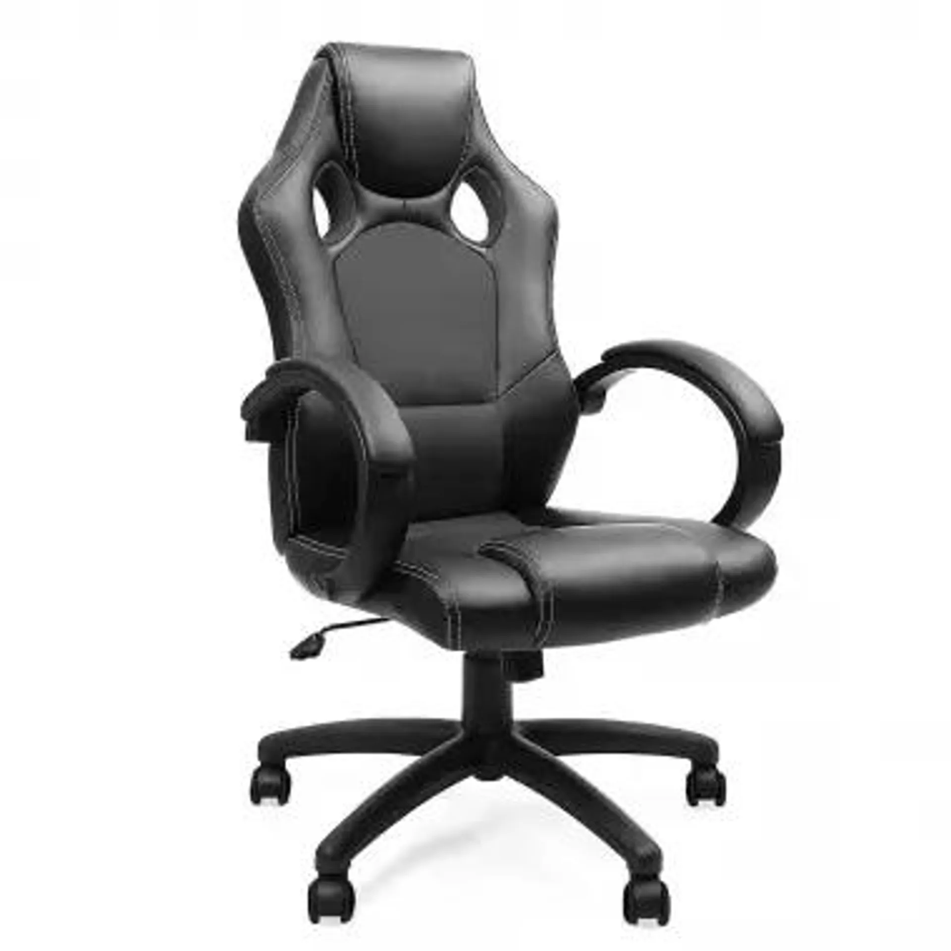 Silla Gaming Racer, diseño deportivo, acolchado - Negro