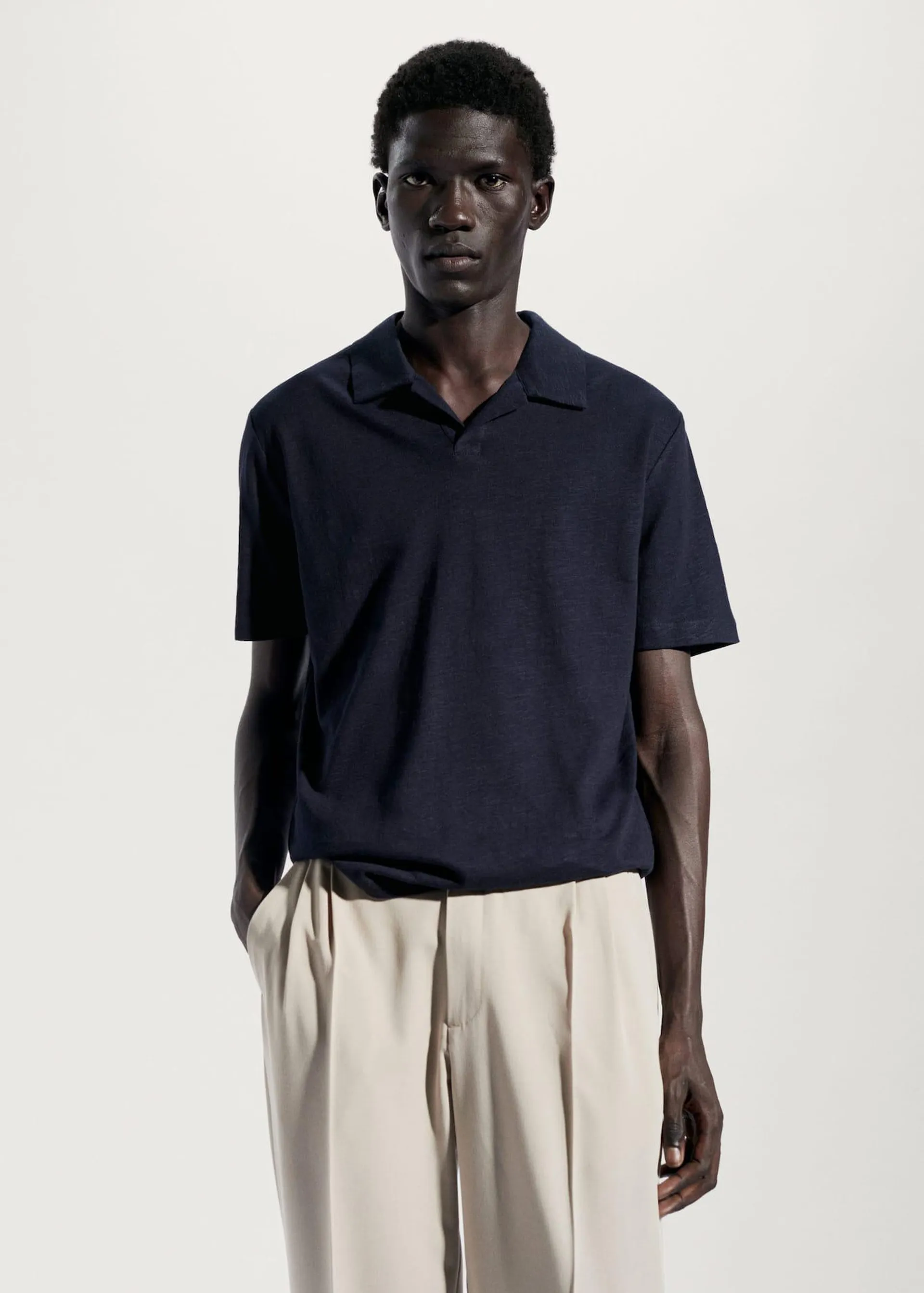 Polo algodón lino slim-fit