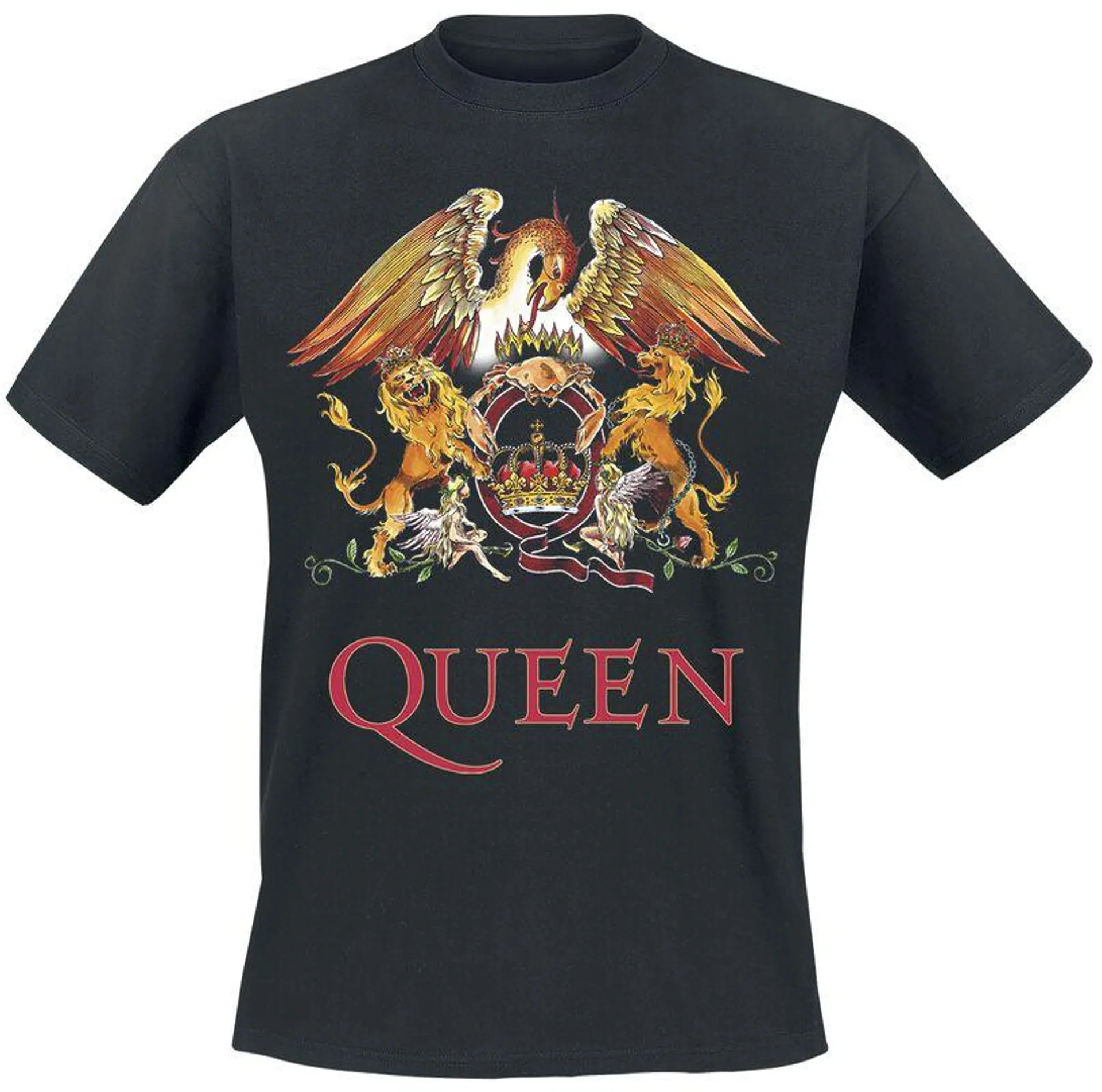 "Crest Vintage" Camiseta Negro de Queen