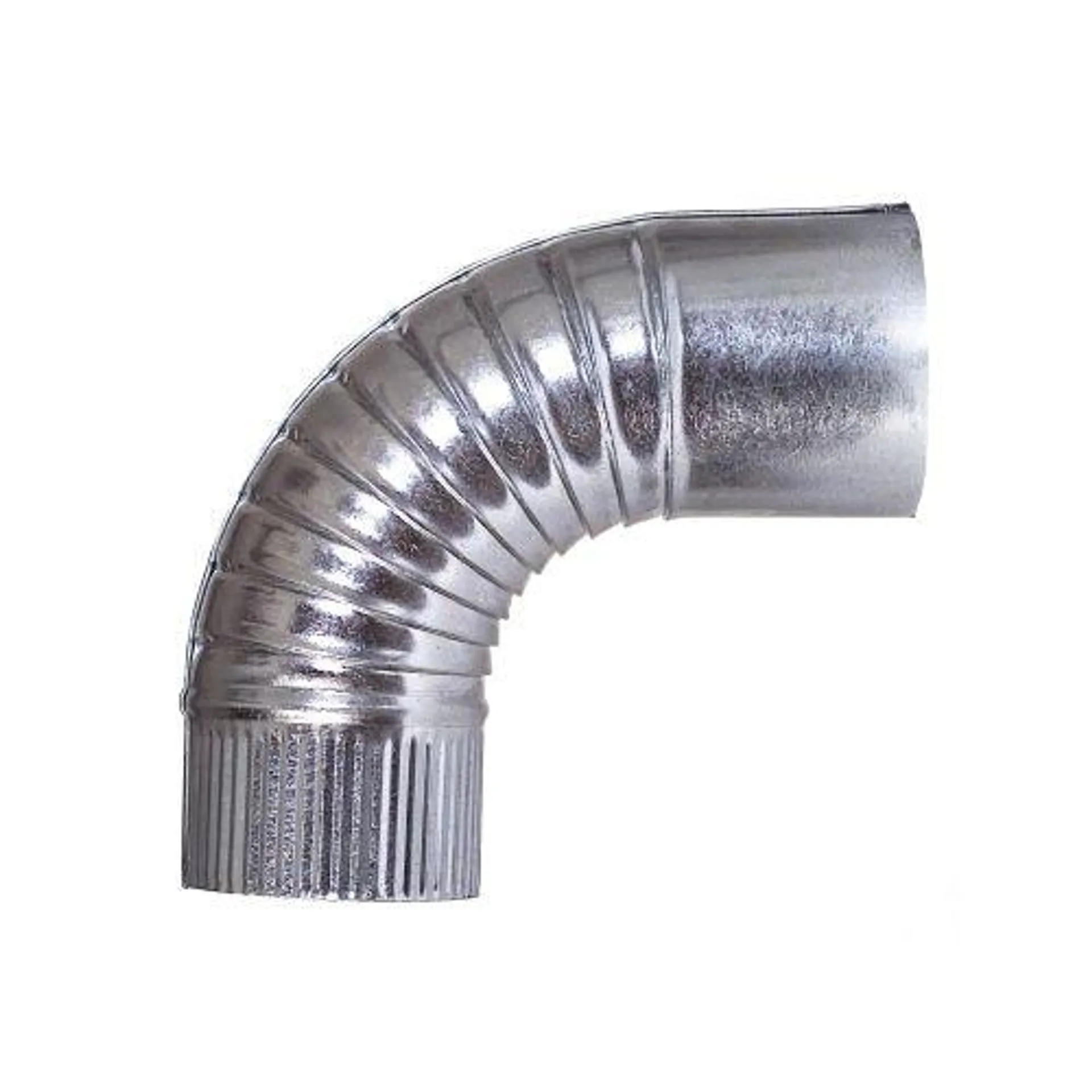 Codo tubo estufa rizado 200 mm acero galvanizado theca 7500313