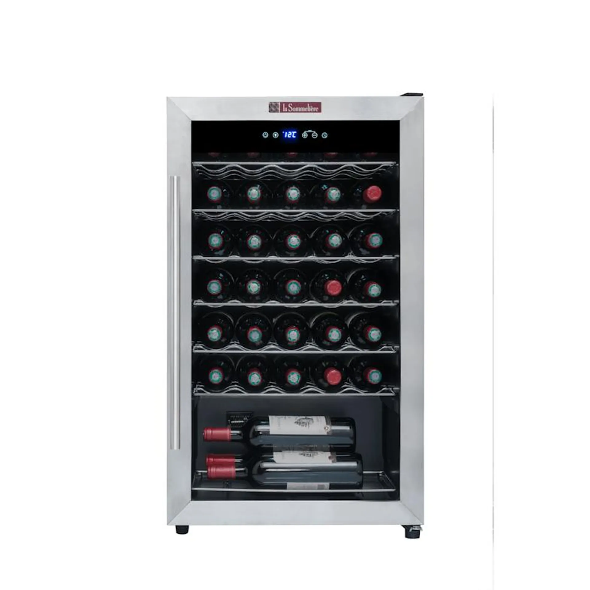 La Sommeliere LS34A, Vinoteca 34 botellas,monotemperatura, Inox, 5-20ºC, 6 estantes, 38dB, 48x43x85cm, compatible Vinotag