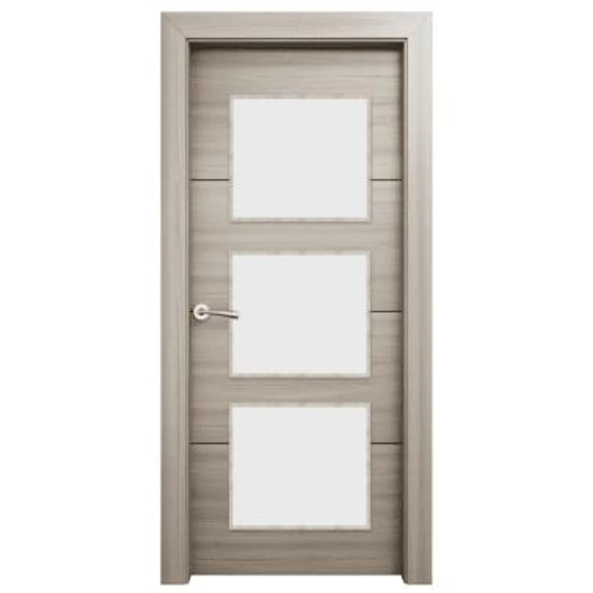 Puerta acristalada Vali roble gris derecha 72,5 cm