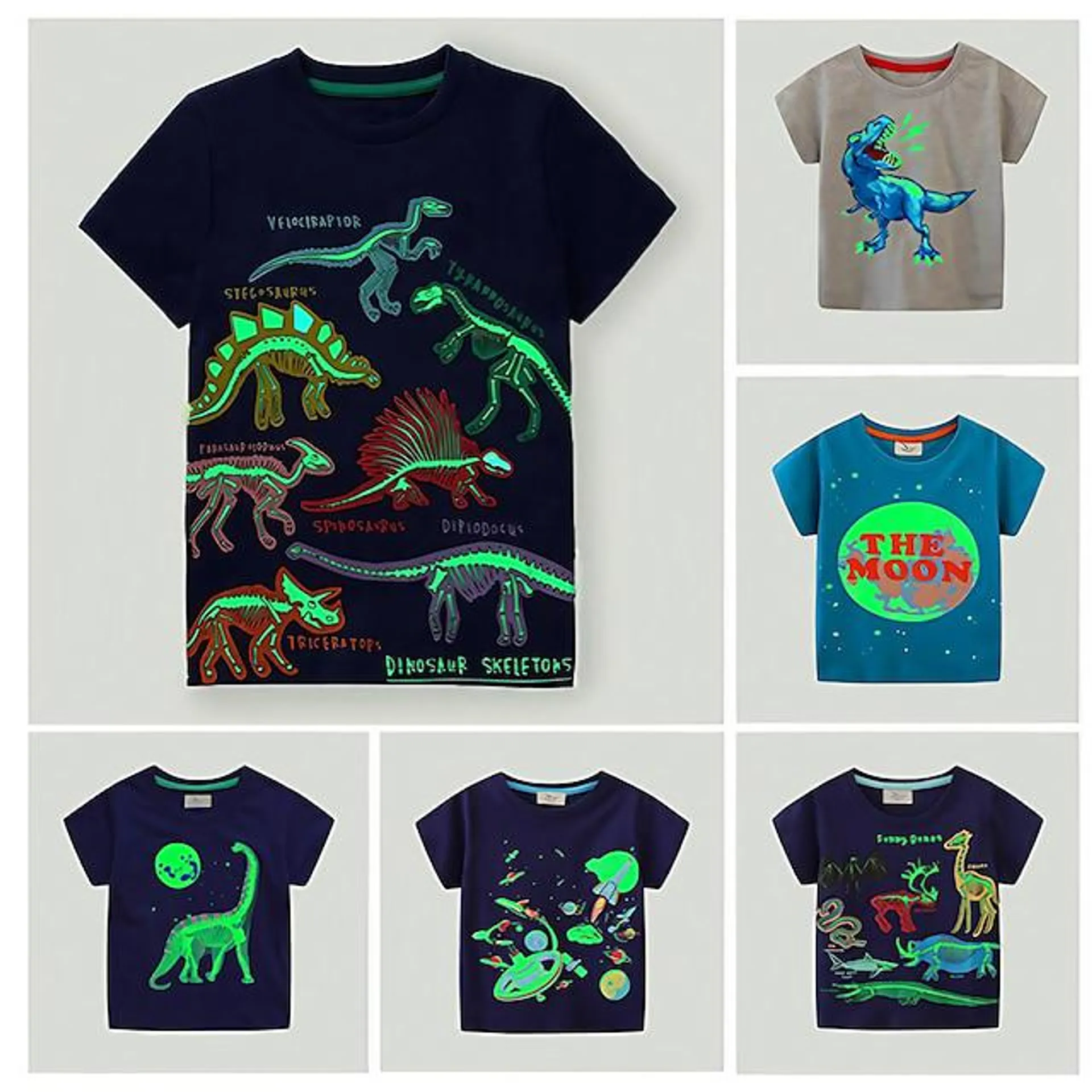 Bebé Chico Camiseta Tee Animal Caricatura Manga Corta Algodón Los niños parte superior Escuela Impresión 3D Adorable Diario Verano Primavera Tiburón 3-7 años