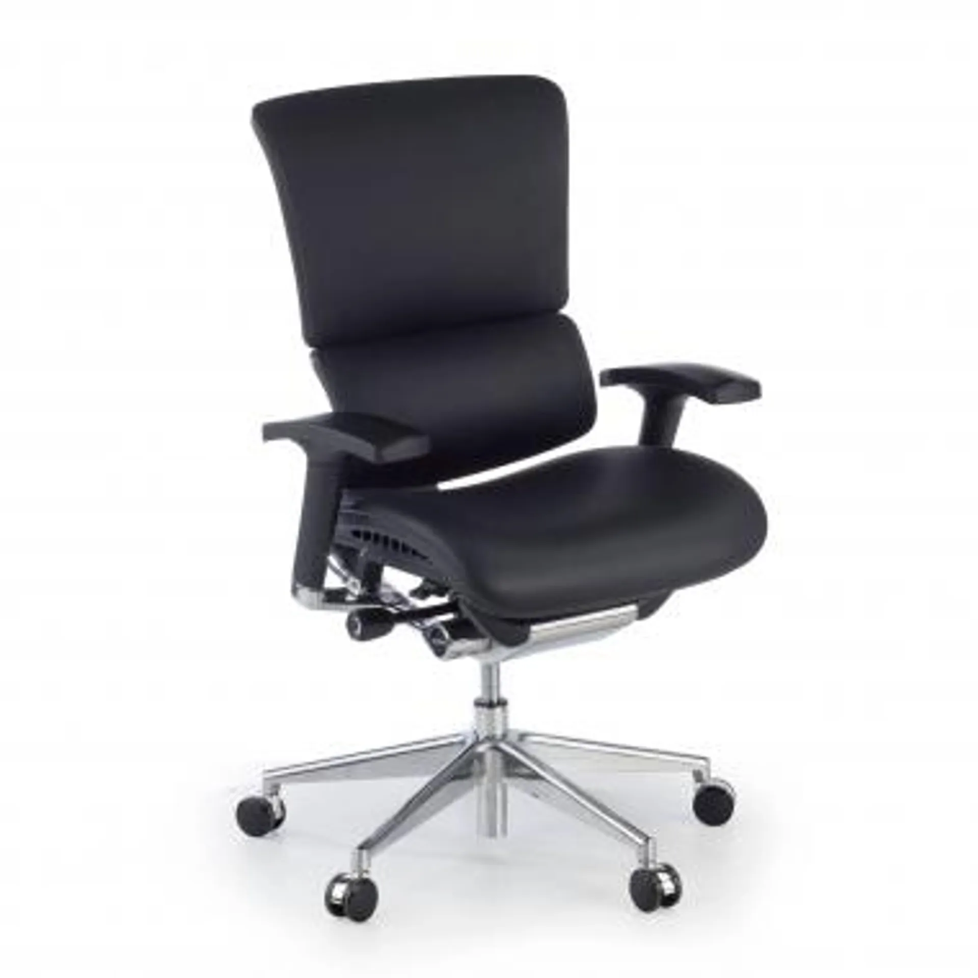 Sillón Ergonómico Erghos4, piel natural modelo premium - Negro