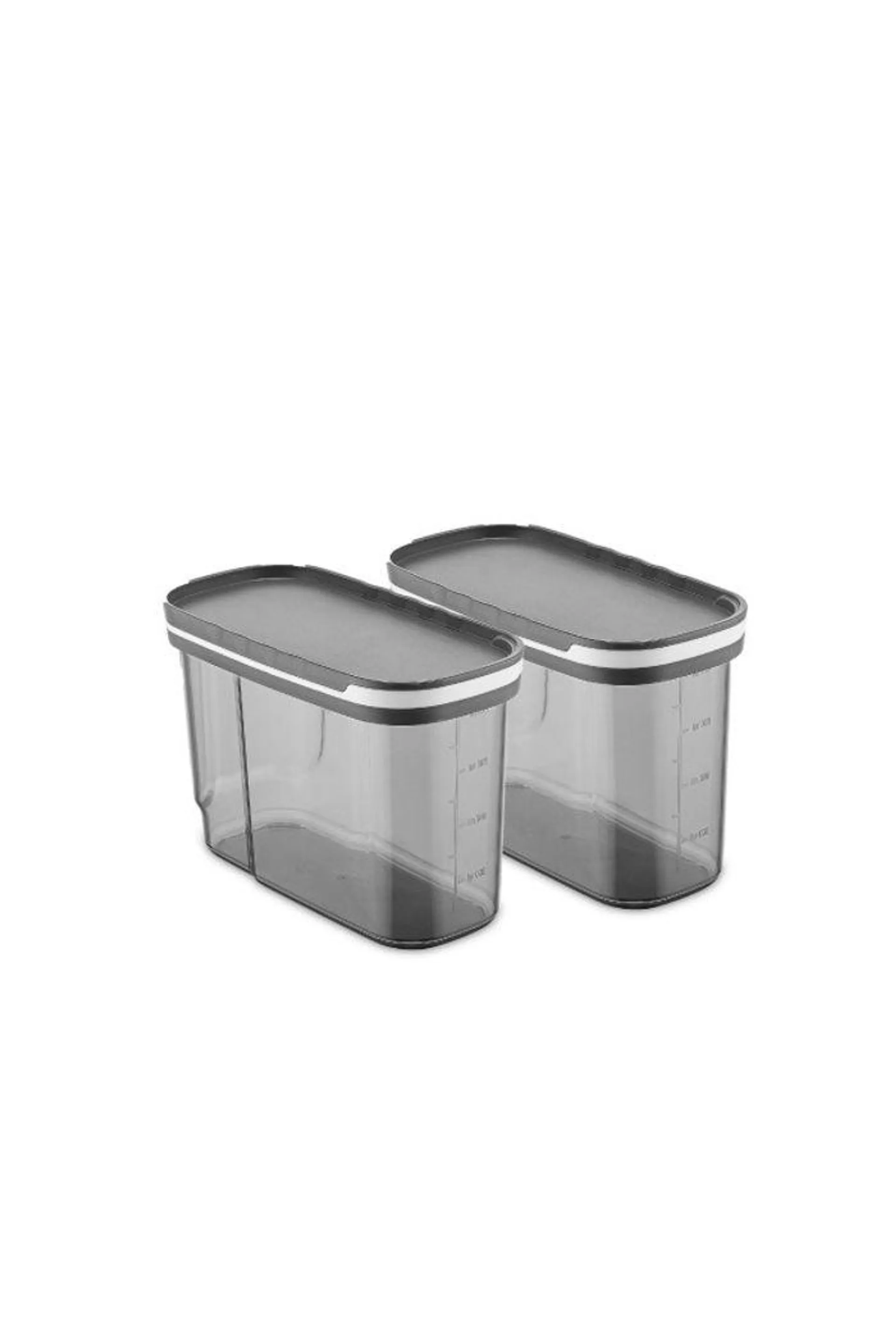 Set de 2 cajas de almacenaje Ralli 1.25L Antracita y Transparente