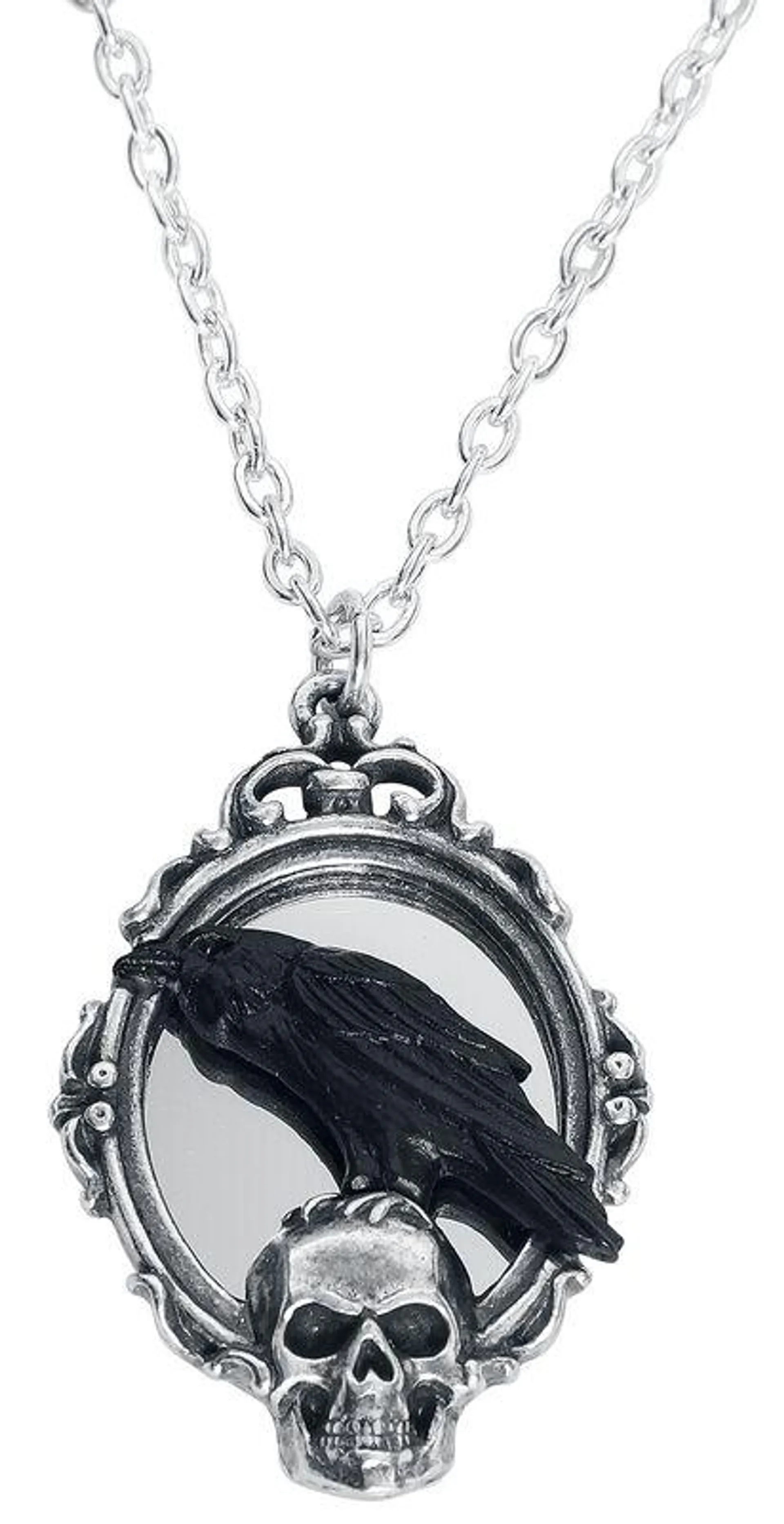 "Reflections of Poe" Collar negro/plateado de Alchemy Gothic