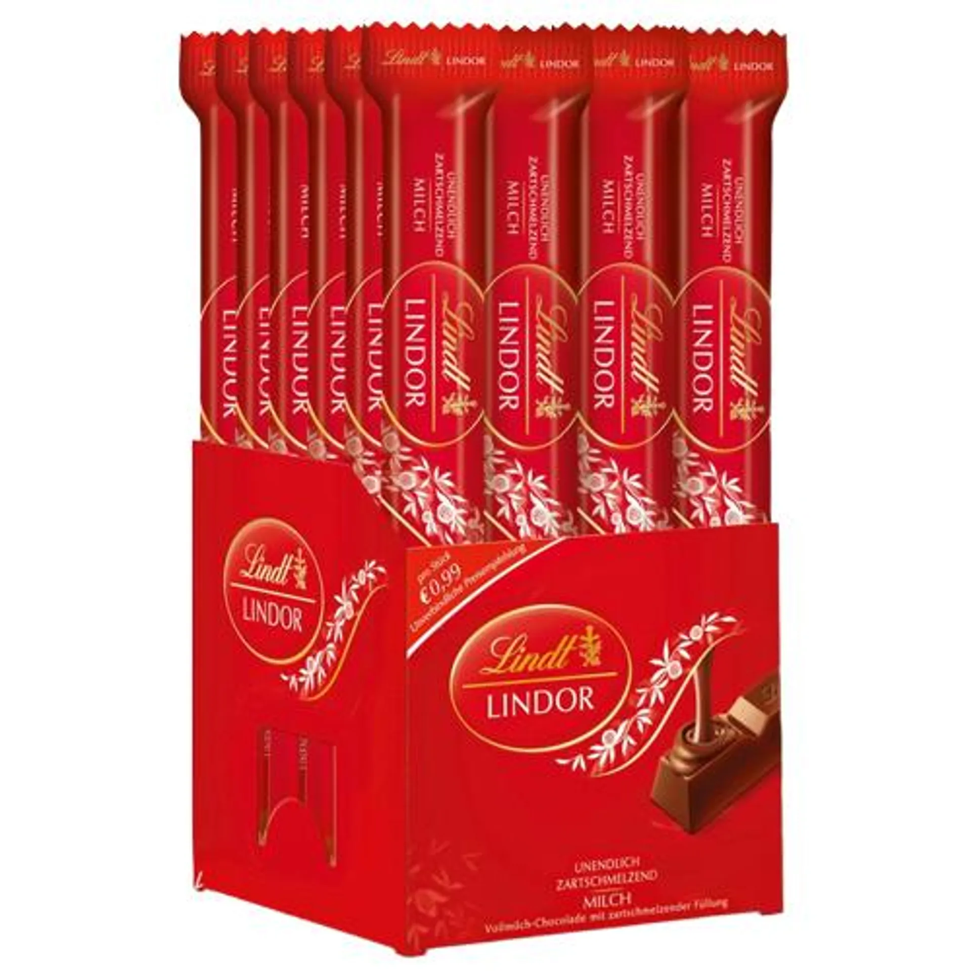 Pack Lindor Sticks Leche 24 uds x 38g - Lindt