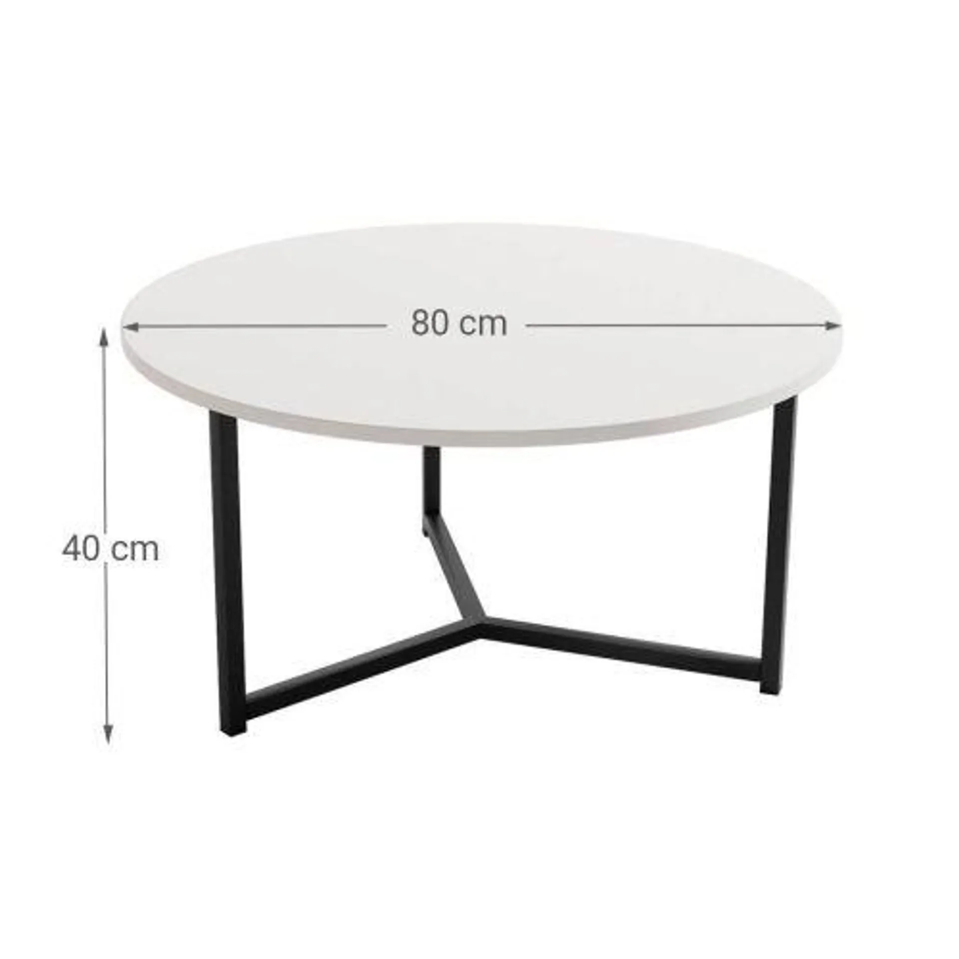 Mesa de Centro Redonda de 80 cm PACÍFICO CNG020N