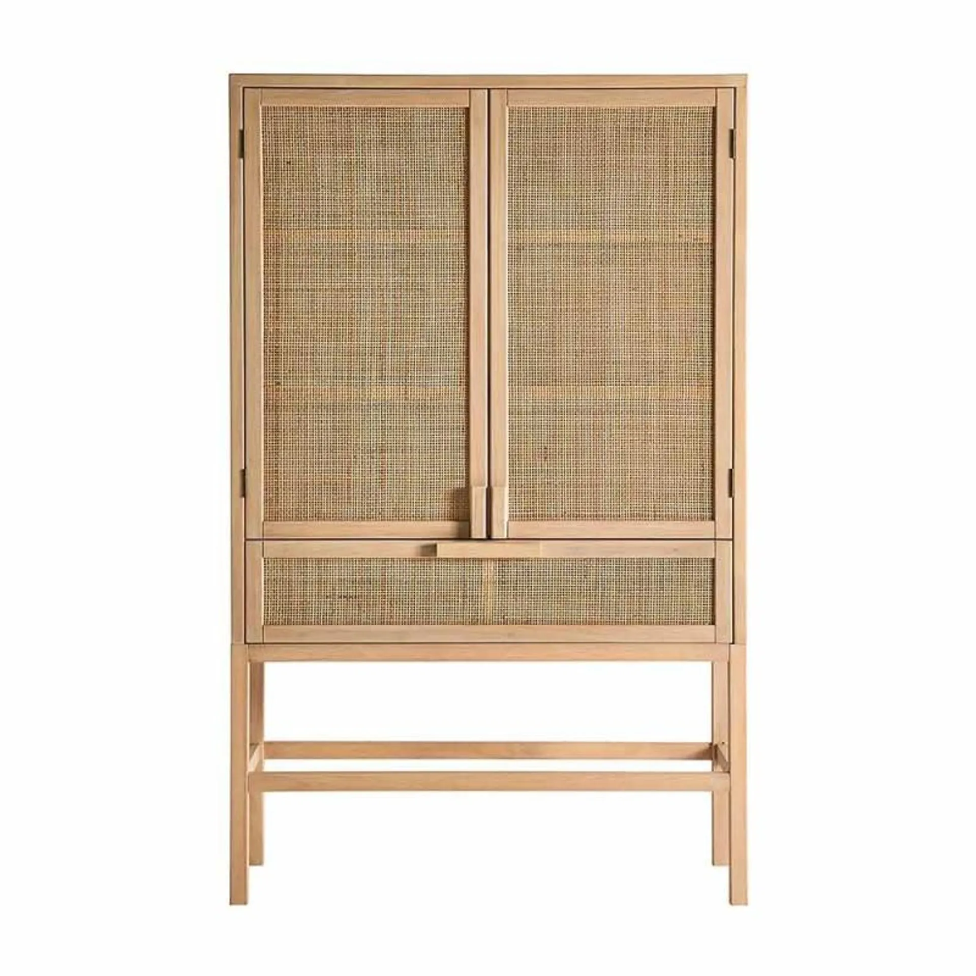 Bracke wood and rattan cabinet 160cm