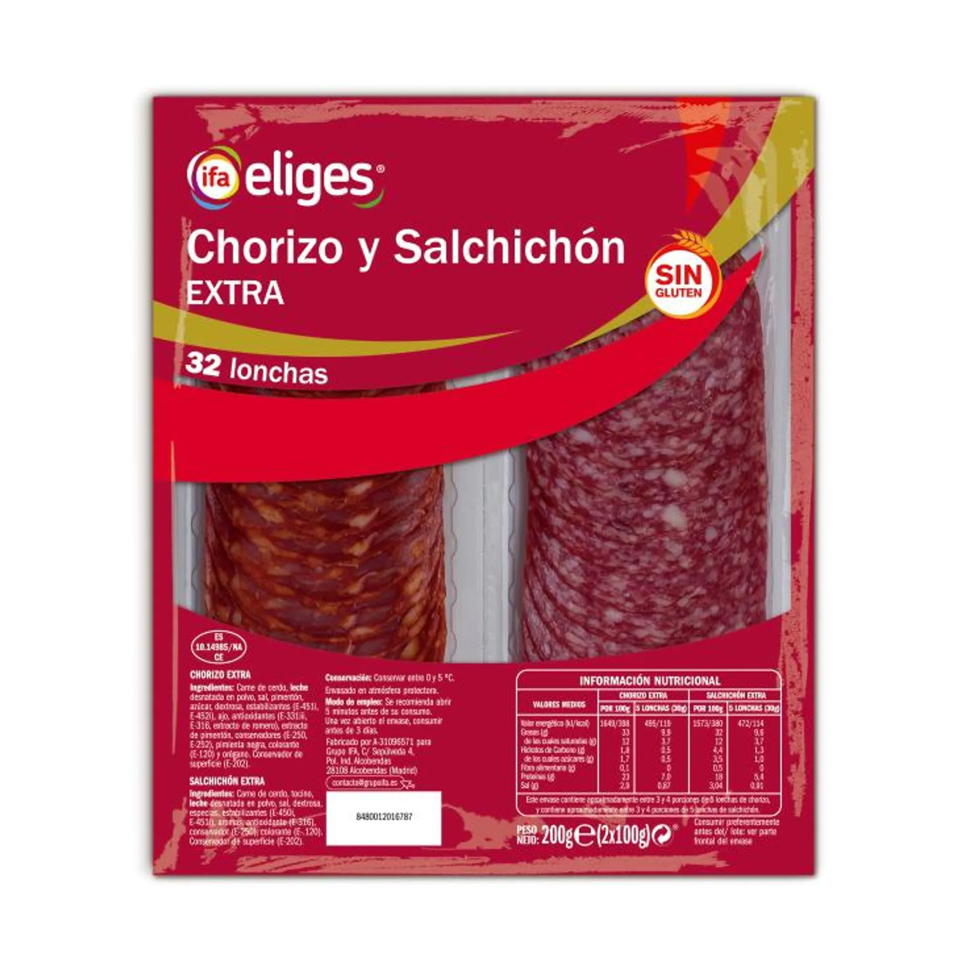 chorizo + salchichón extra, 200g